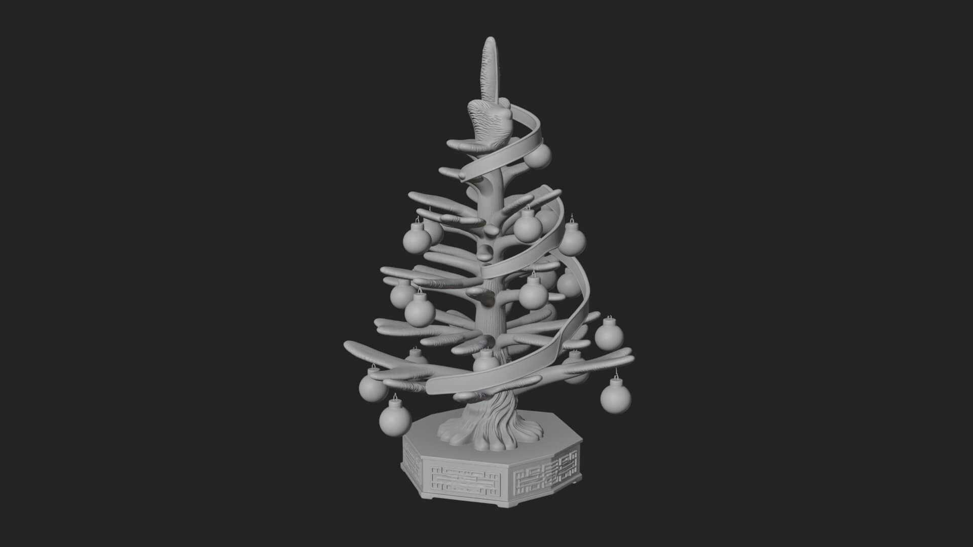 Decorated Christmas Tree Model Design 6 3D Print Model 3D Model