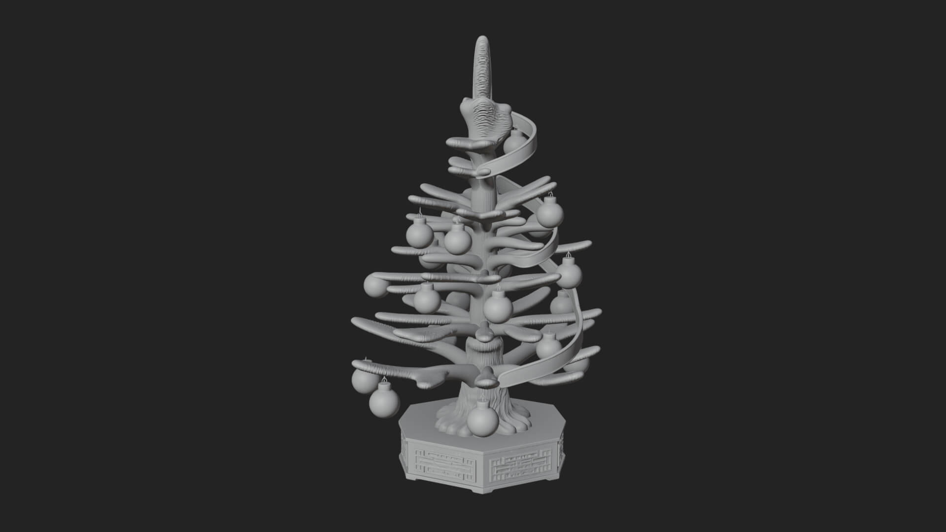 Decorated Christmas Tree Model Design 6 3D Print Model 3D Model