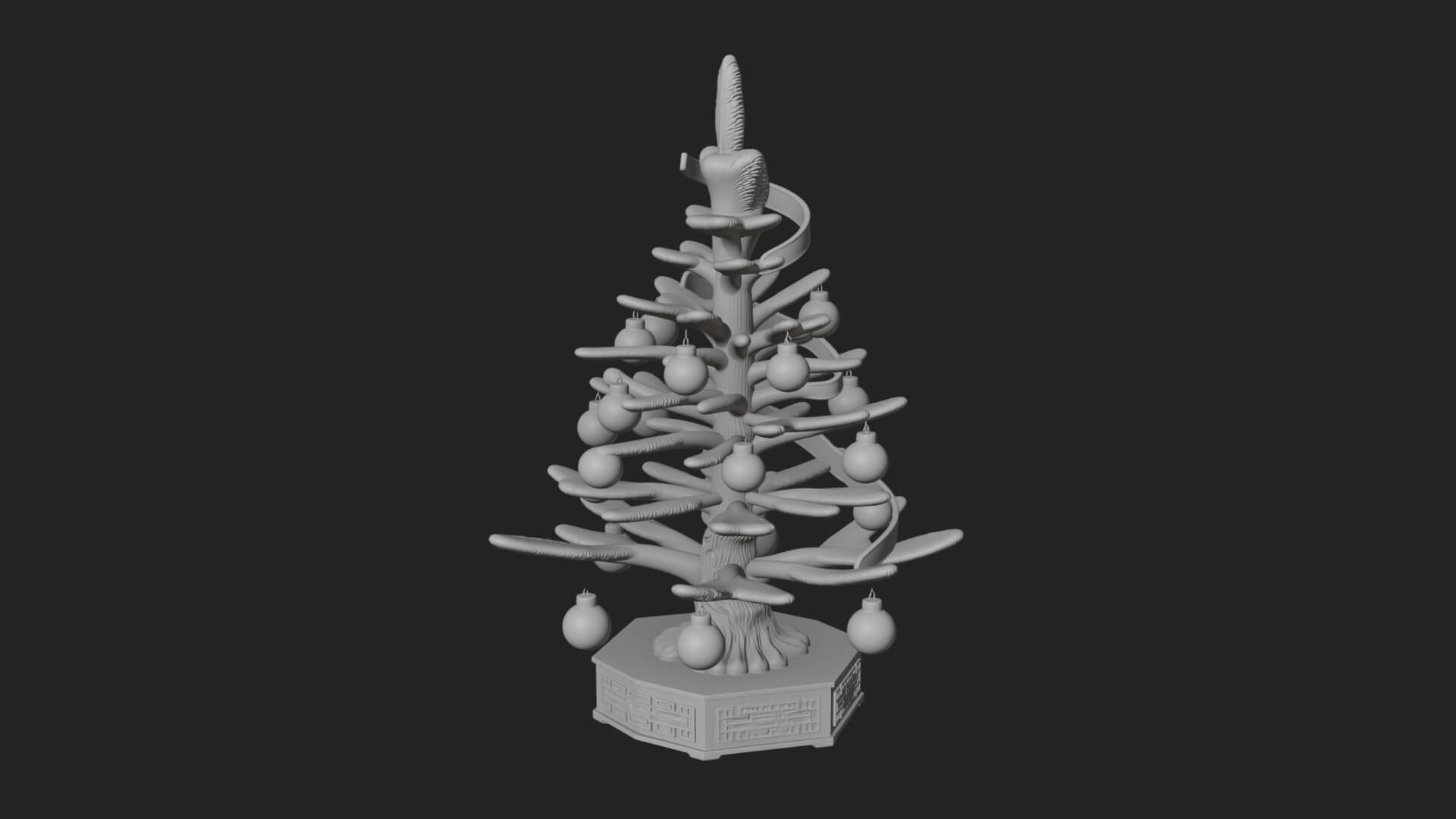 Decorated Christmas Tree Model Design 6 3D Print Model 3D Model