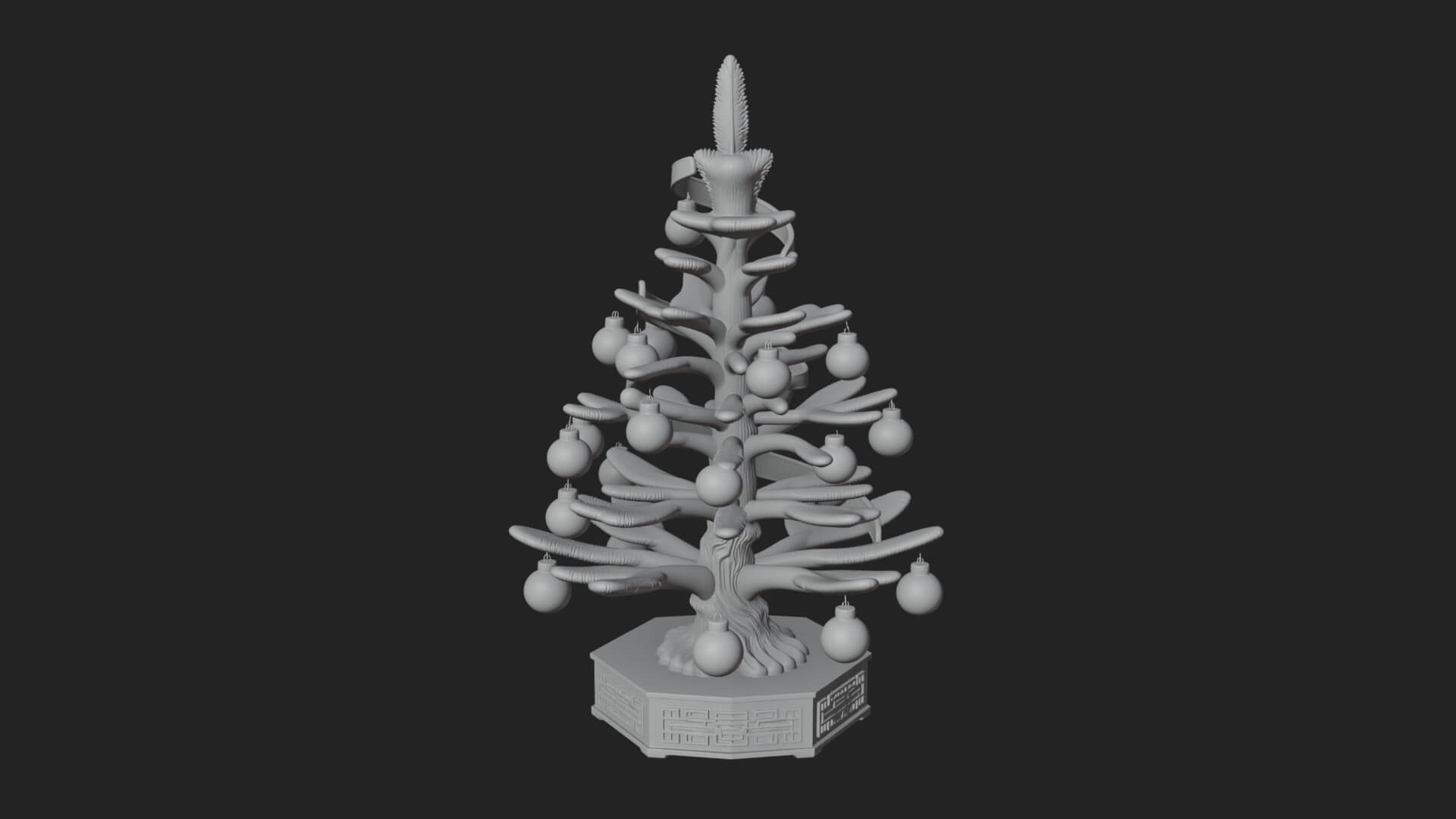 Decorated Christmas Tree Model Design 6 3D Print Model 3D Model