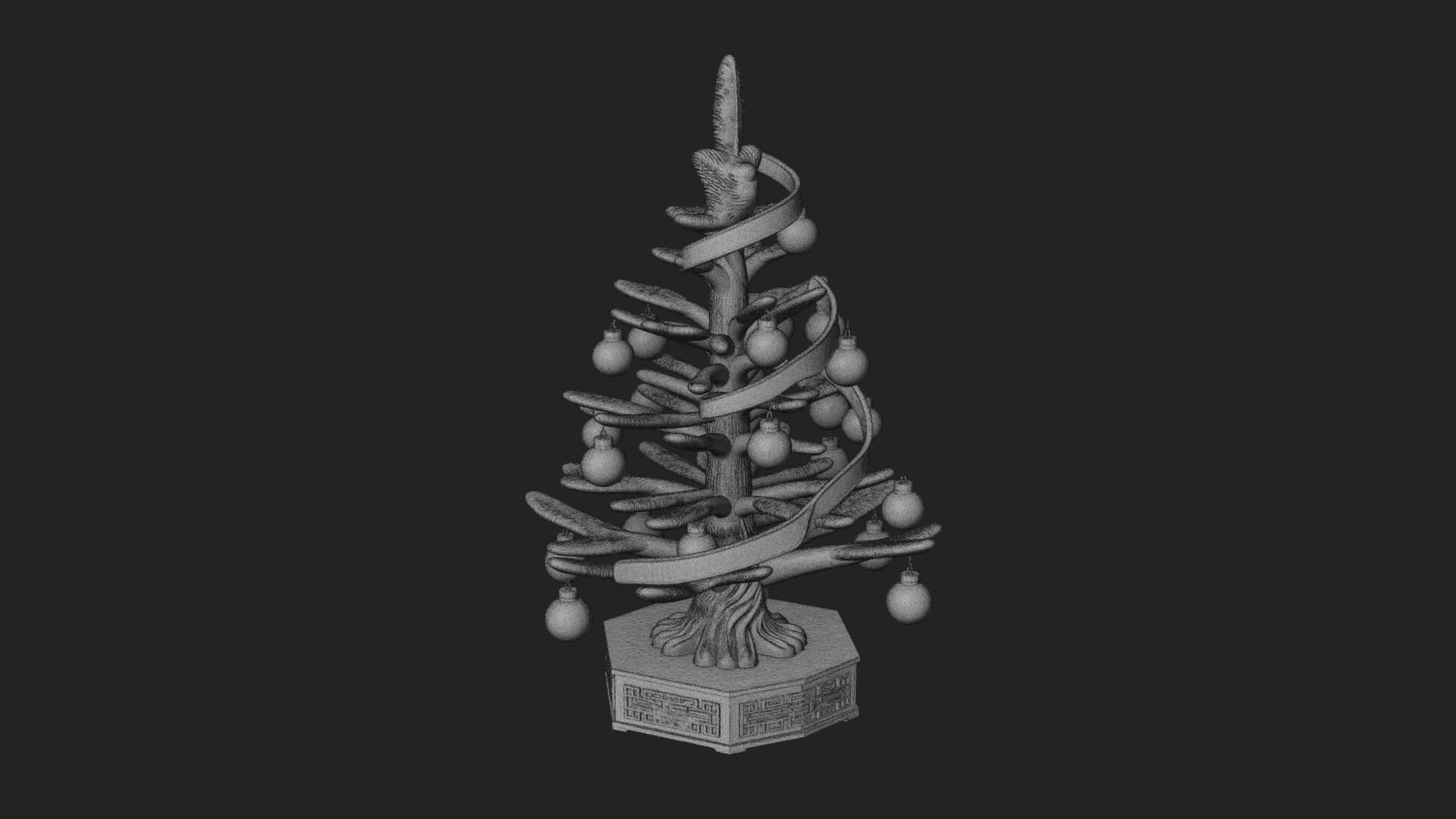 Decorated Christmas Tree Model Design 6 3D Print Model 3D Model