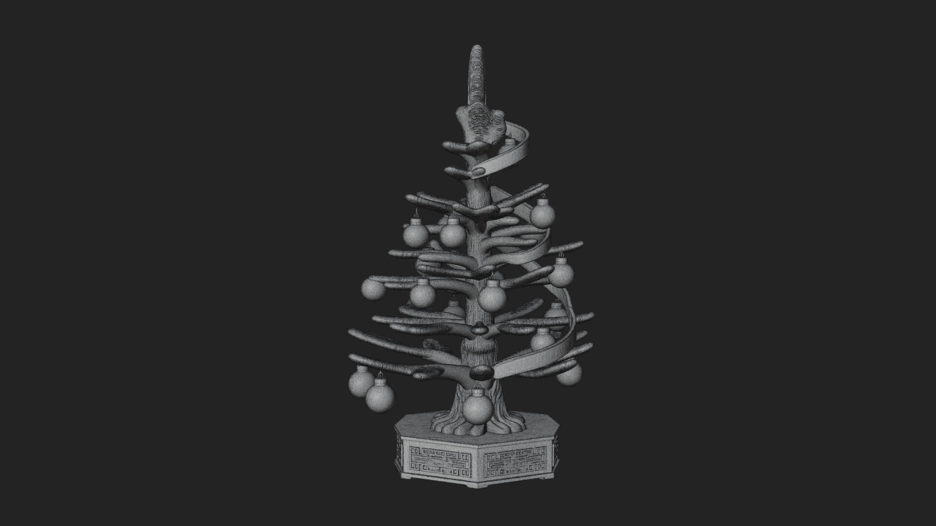 Decorated Christmas Tree Model Design 6 3D Print Model 3D Model