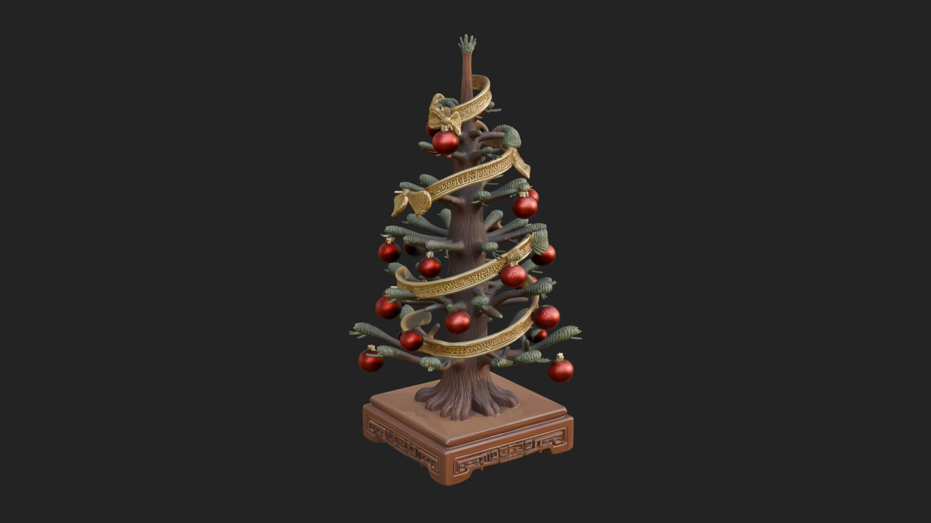 Decorated Christmas Tree Model Design 60 3D Print Model 3D Model