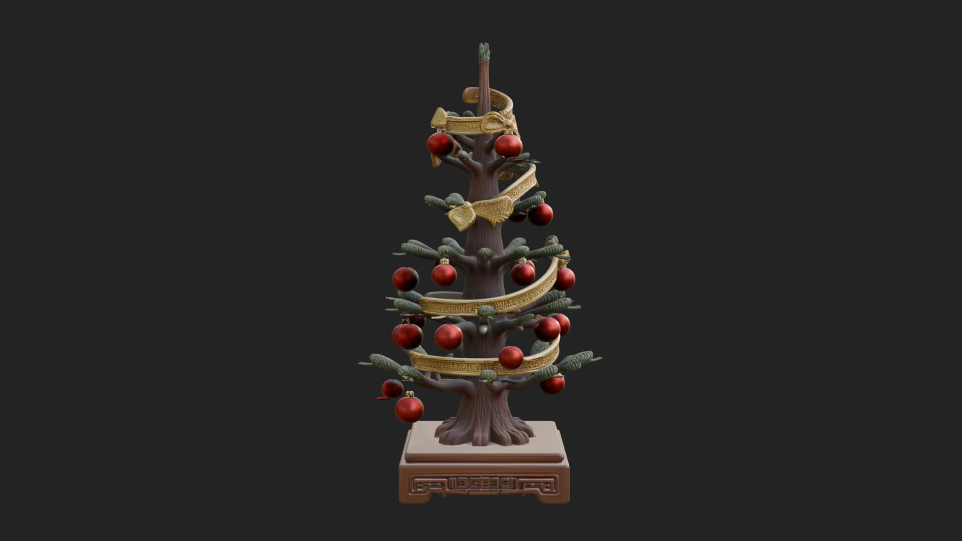 Decorated Christmas Tree Model Design 60 3D Print Model 3D Model