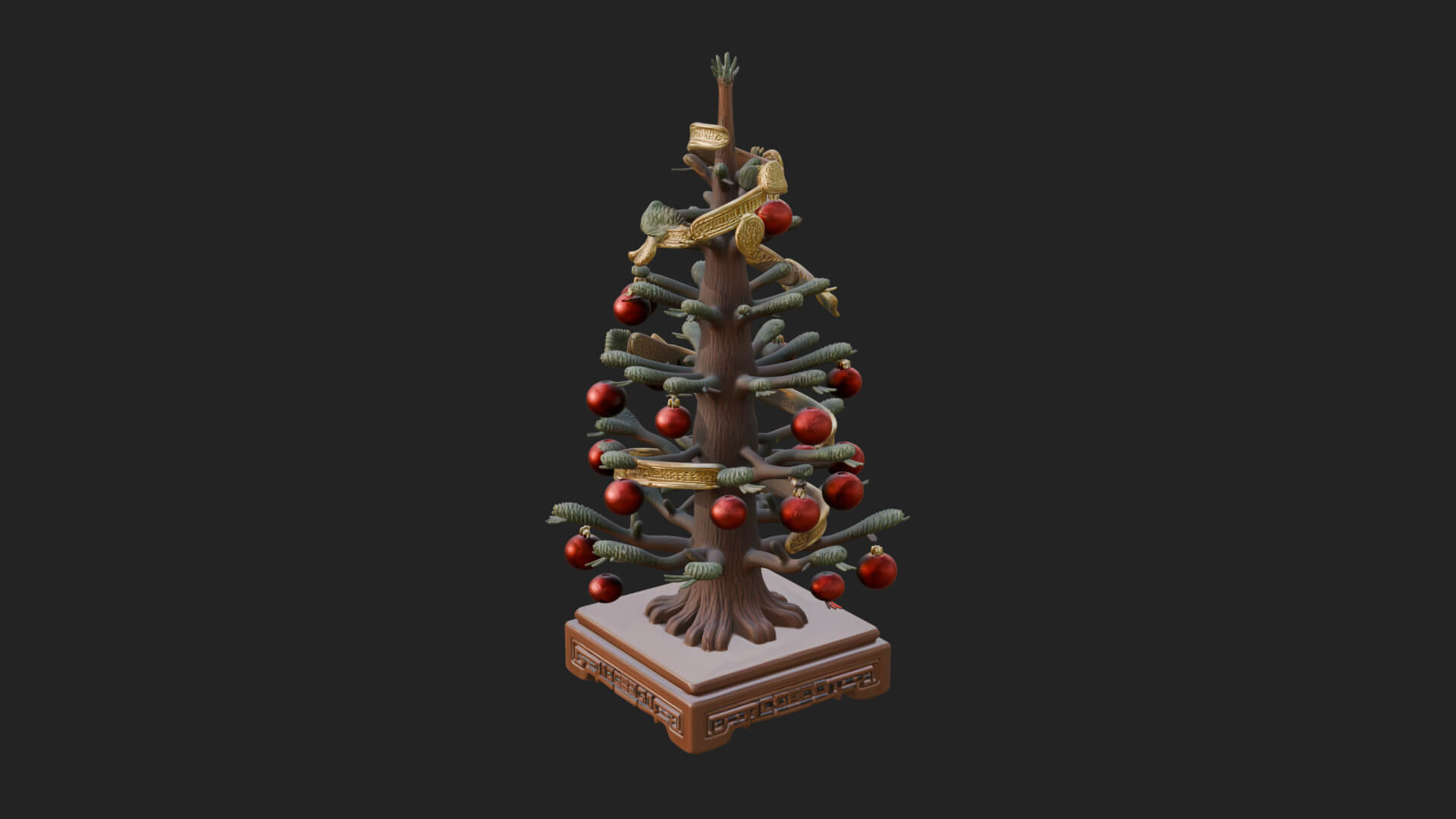 Decorated Christmas Tree Model Design 60 3D Print Model 3D Model