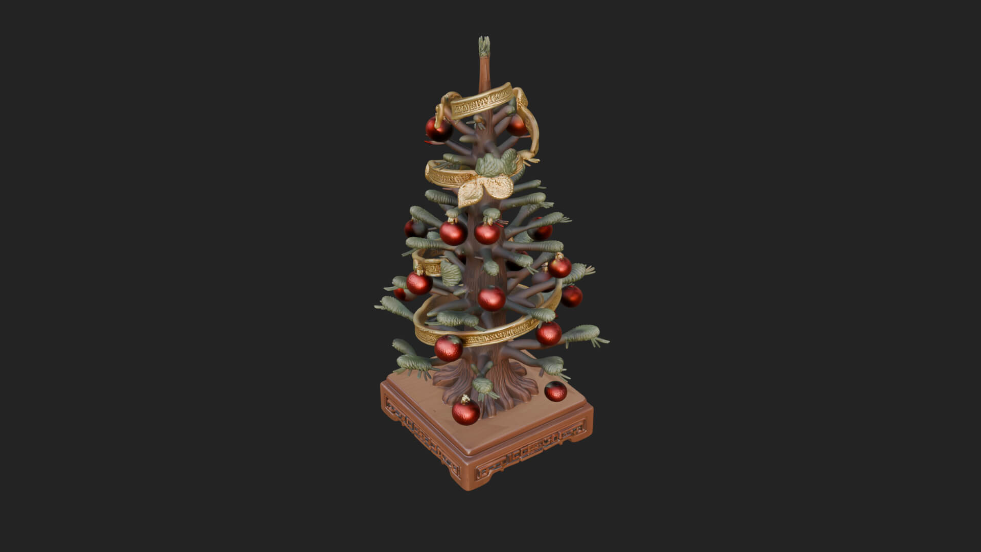 Decorated Christmas Tree Model Design 60 3D Print Model 3D Model