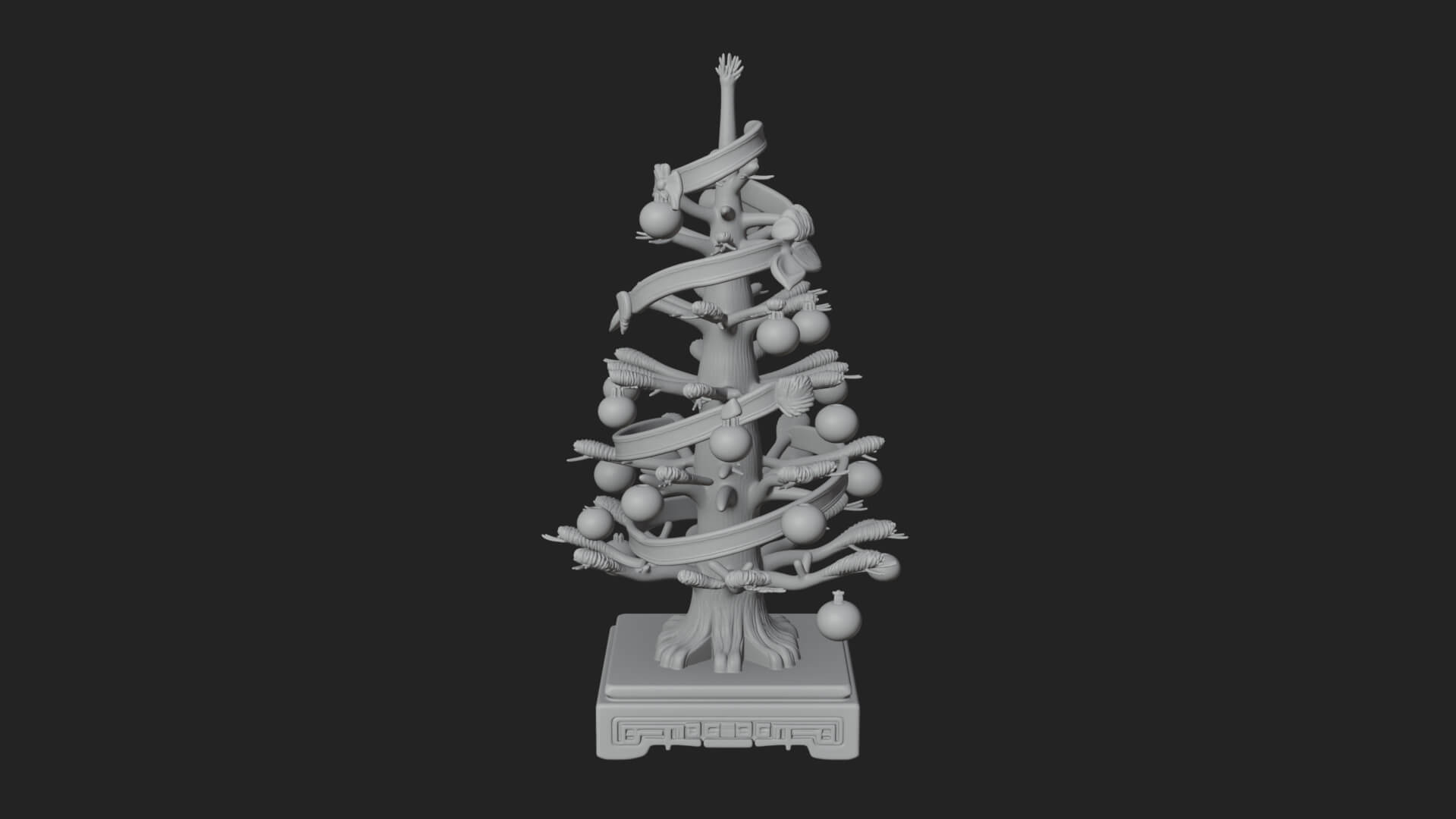 Decorated Christmas Tree Model Design 60 3D Print Model 3D Model