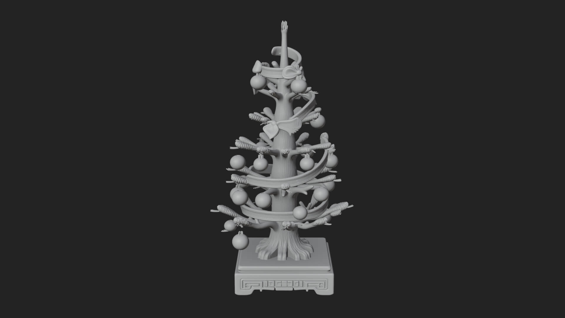 Decorated Christmas Tree Model Design 60 3D Print Model 3D Model