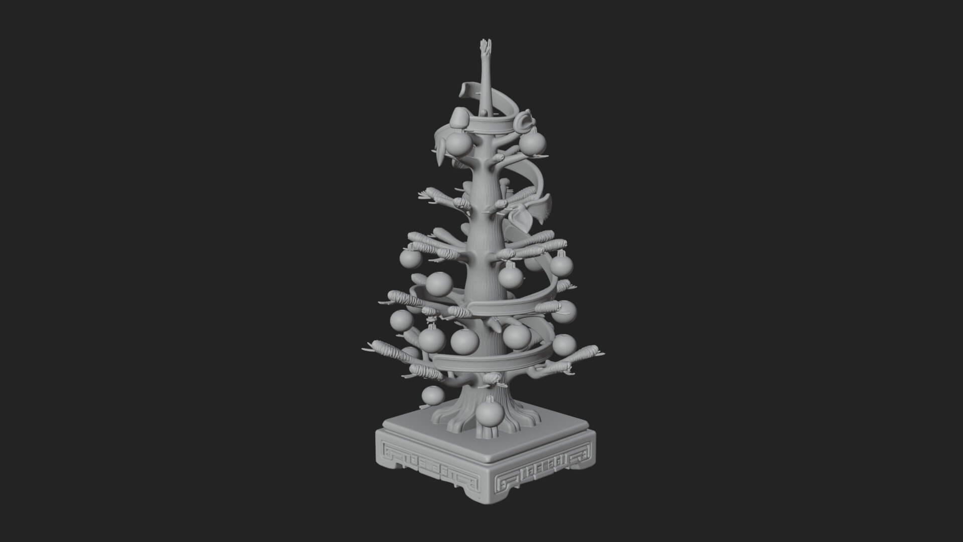 Decorated Christmas Tree Model Design 60 3D Print Model 3D Model