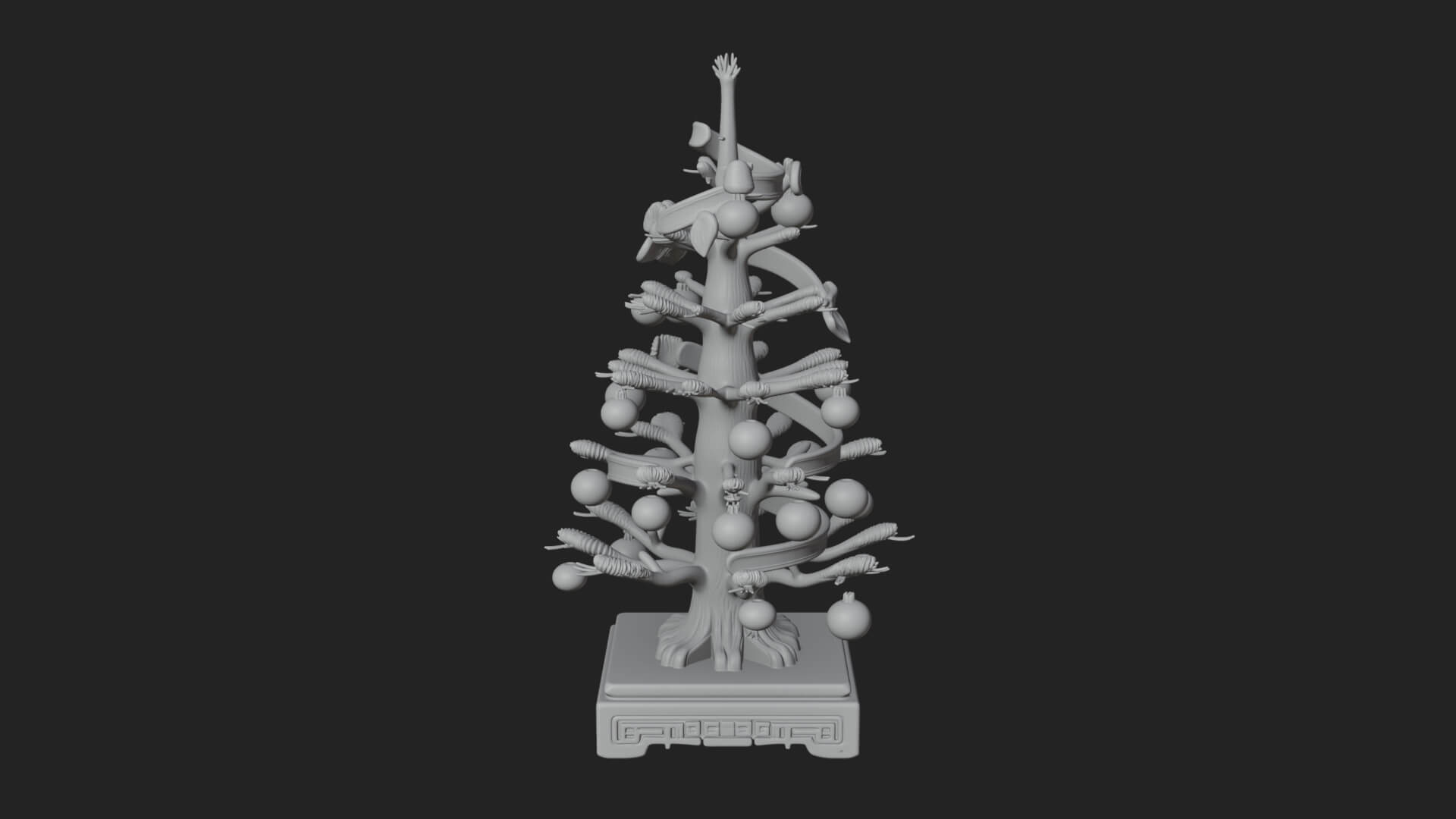 Decorated Christmas Tree Model Design 60 3D Print Model 3D Model
