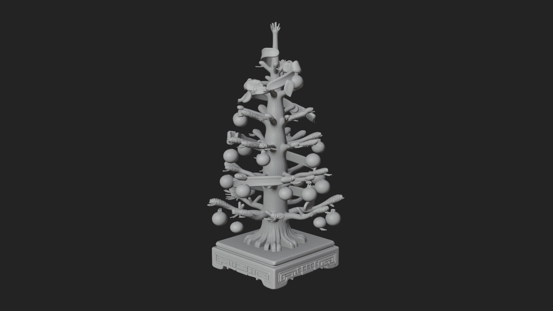 Decorated Christmas Tree Model Design 60 3D Print Model 3D Model