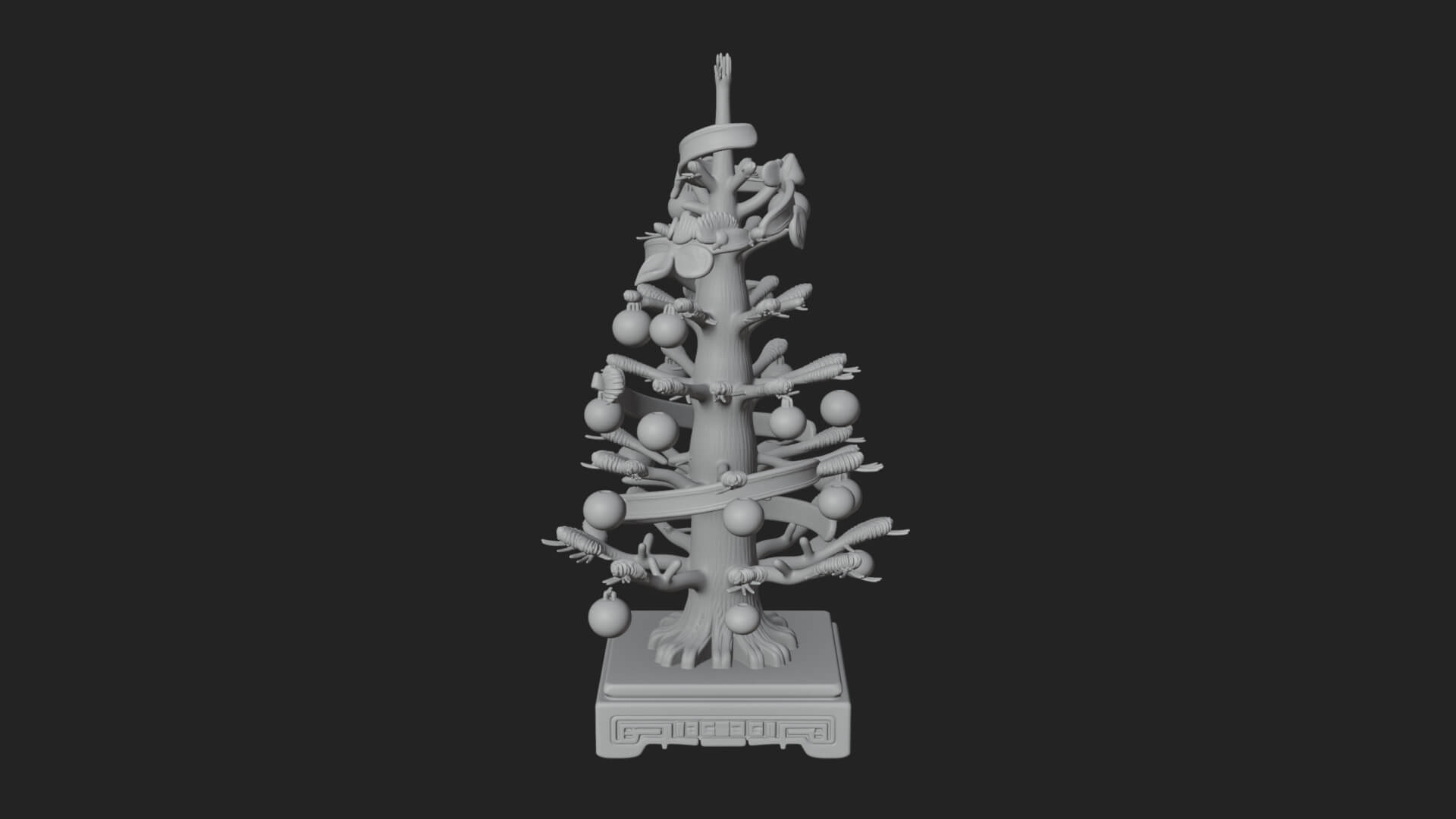 Decorated Christmas Tree Model Design 60 3D Print Model 3D Model