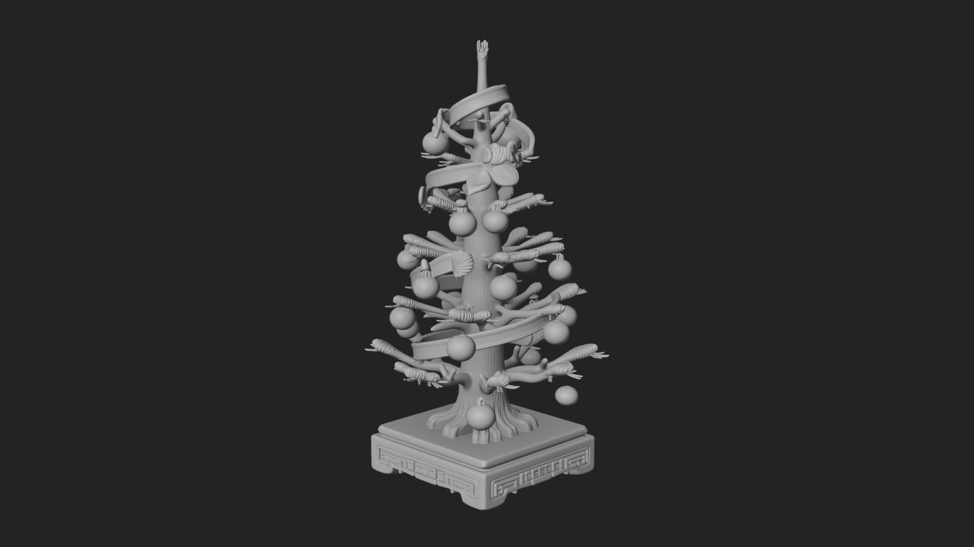 Decorated Christmas Tree Model Design 60 3D Print Model 3D Model