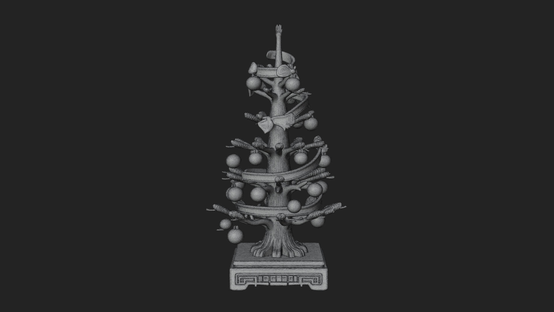 Decorated Christmas Tree Model Design 60 3D Print Model 3D Model