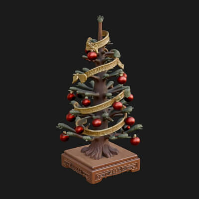 Decorated Christmas Tree Model Design 60 3D Print Model