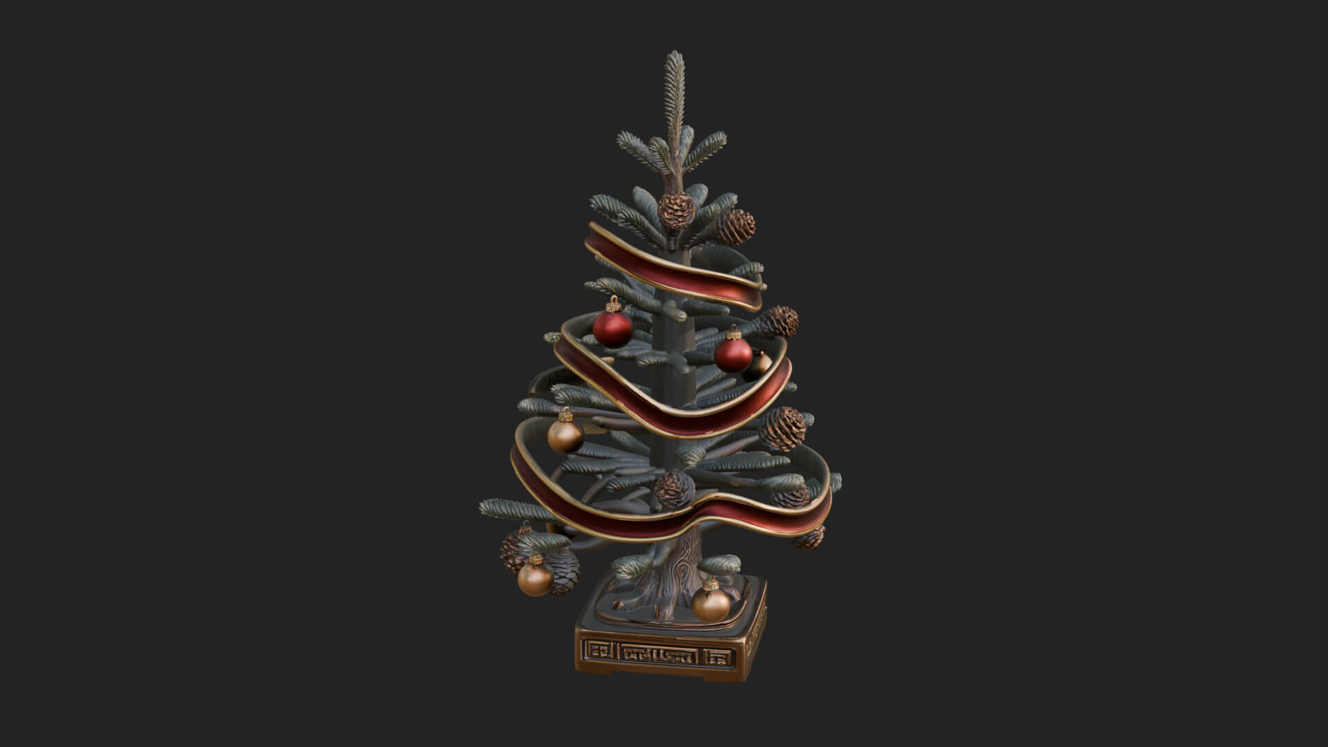 Decorated Christmas Tree Model Design 61 3D Print Model 3D Model