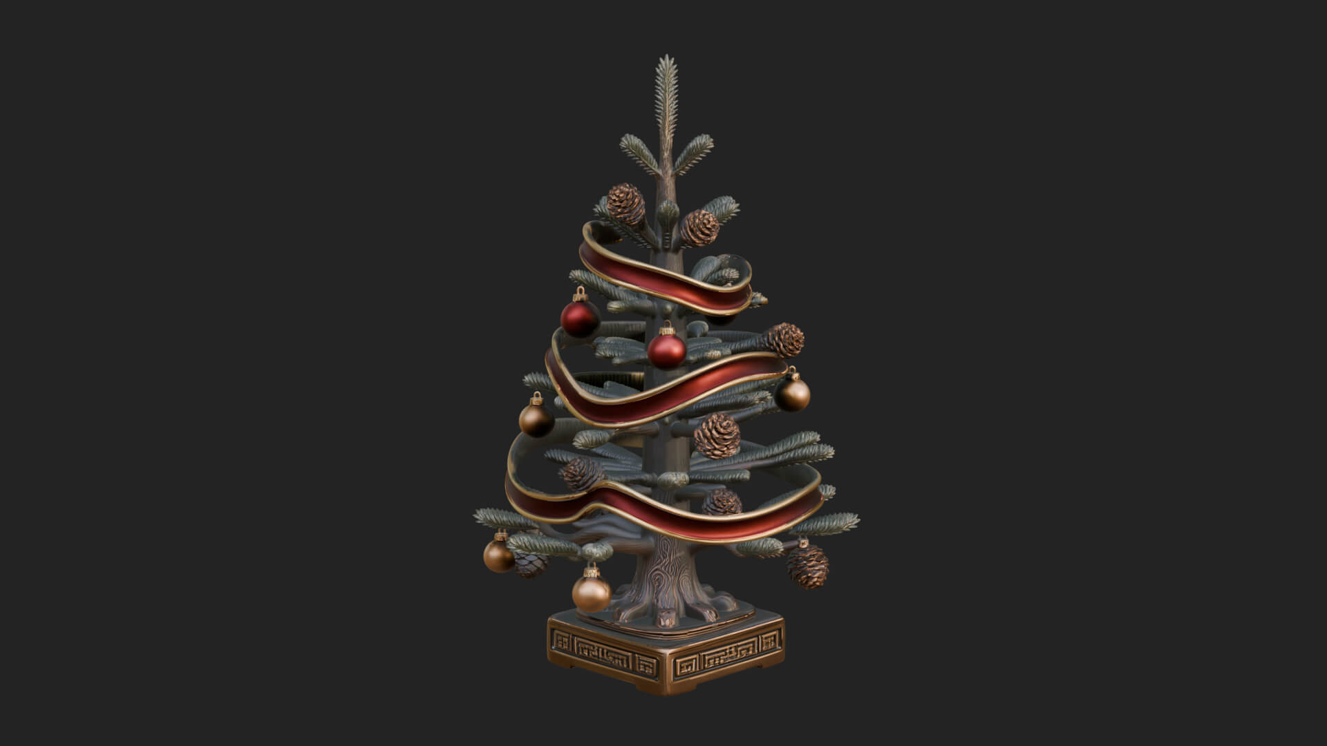 Decorated Christmas Tree Model Design 61 3D Print Model 3D Model