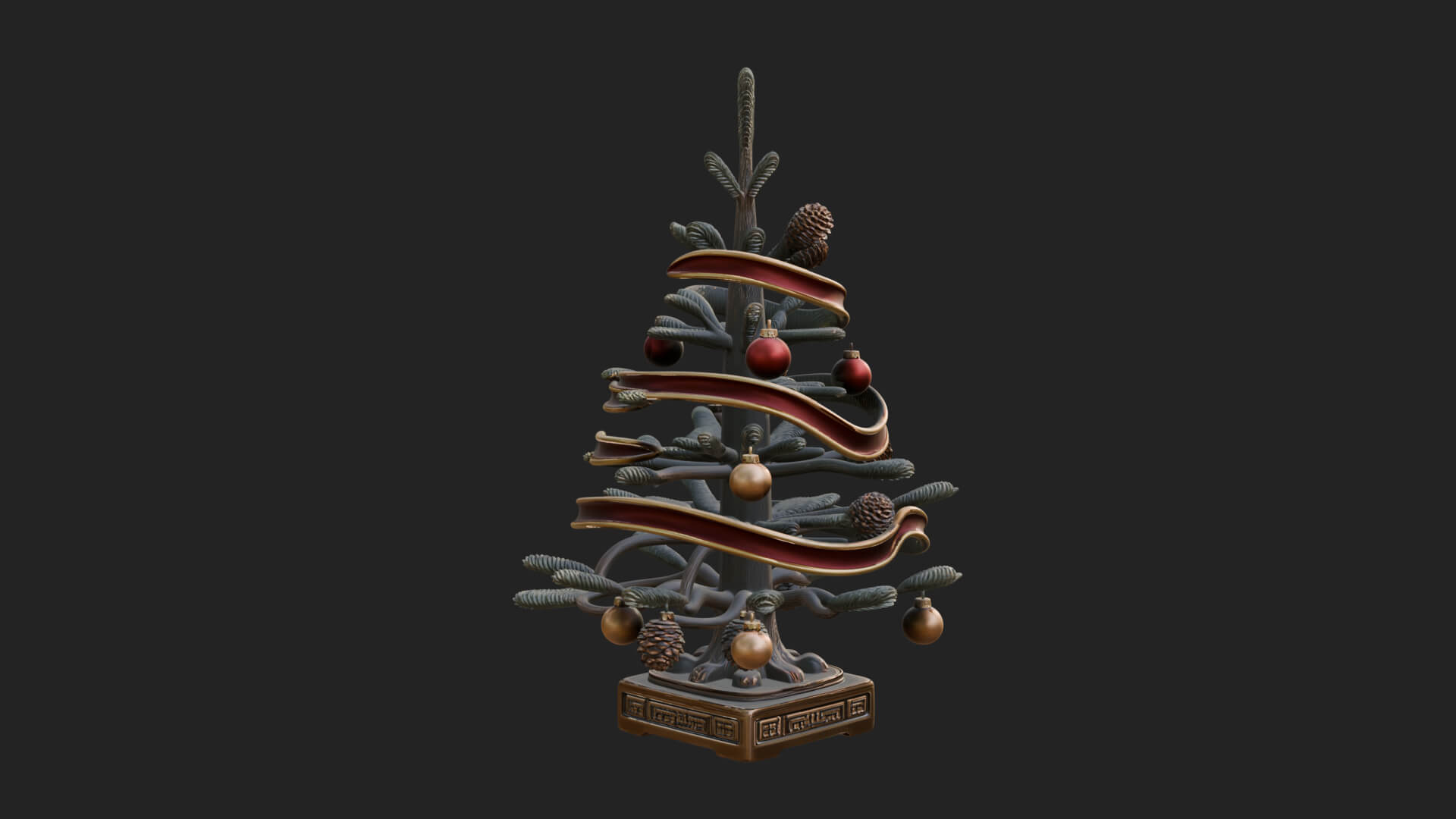 Decorated Christmas Tree Model Design 61 3D Print Model 3D Model