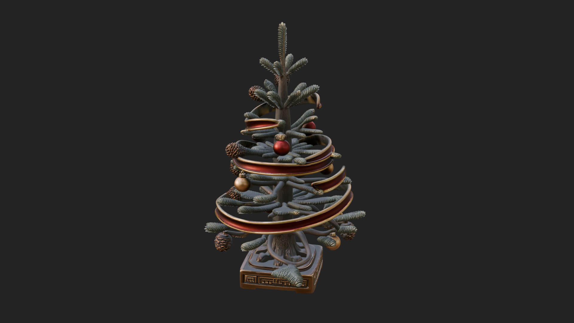 Decorated Christmas Tree Model Design 61 3D Print Model 3D Model