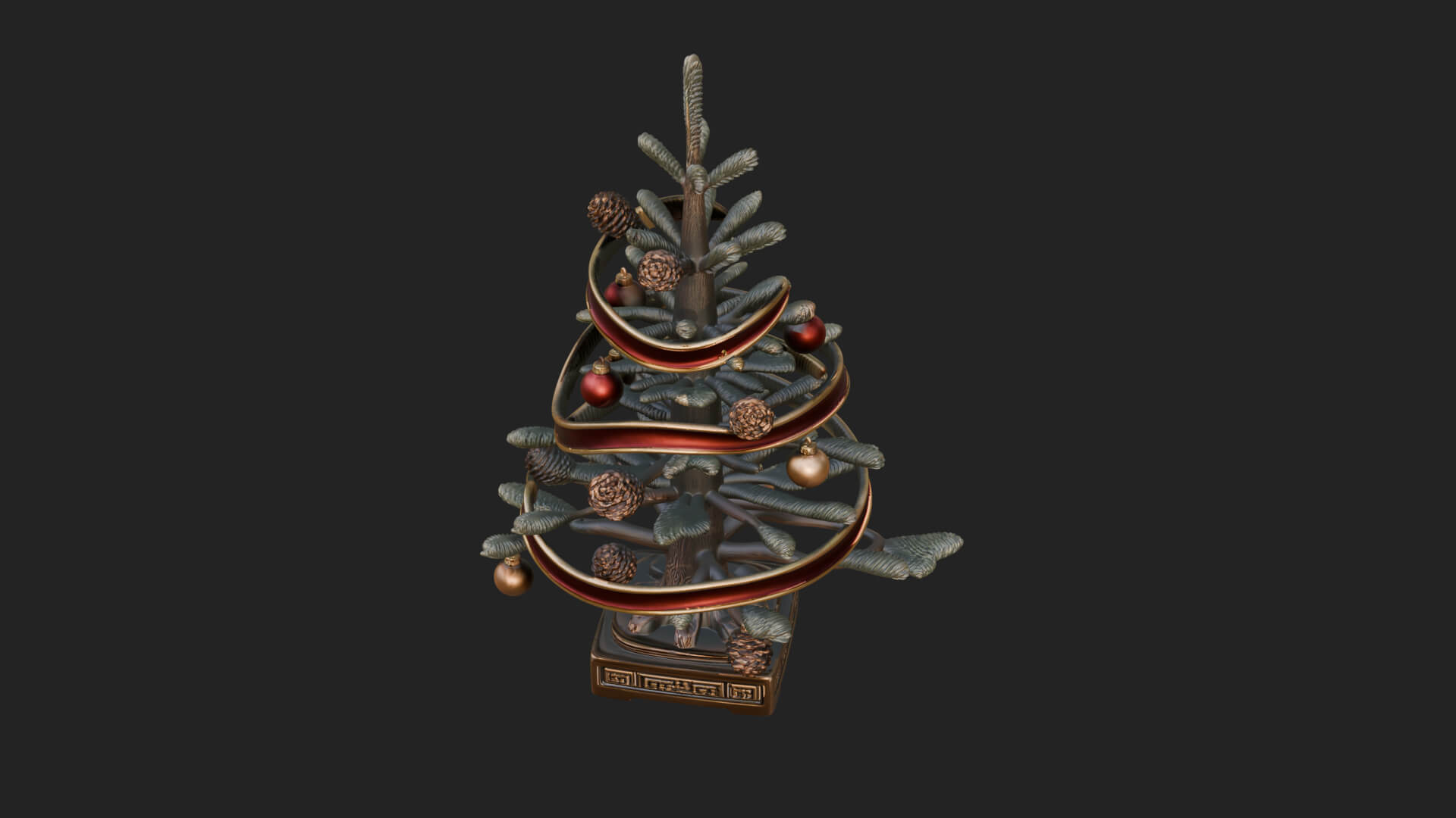Decorated Christmas Tree Model Design 61 3D Print Model 3D Model
