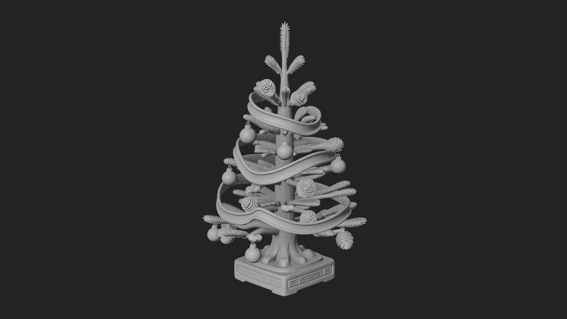 Decorated Christmas Tree Model Design 61 3D Print Model 3D Model