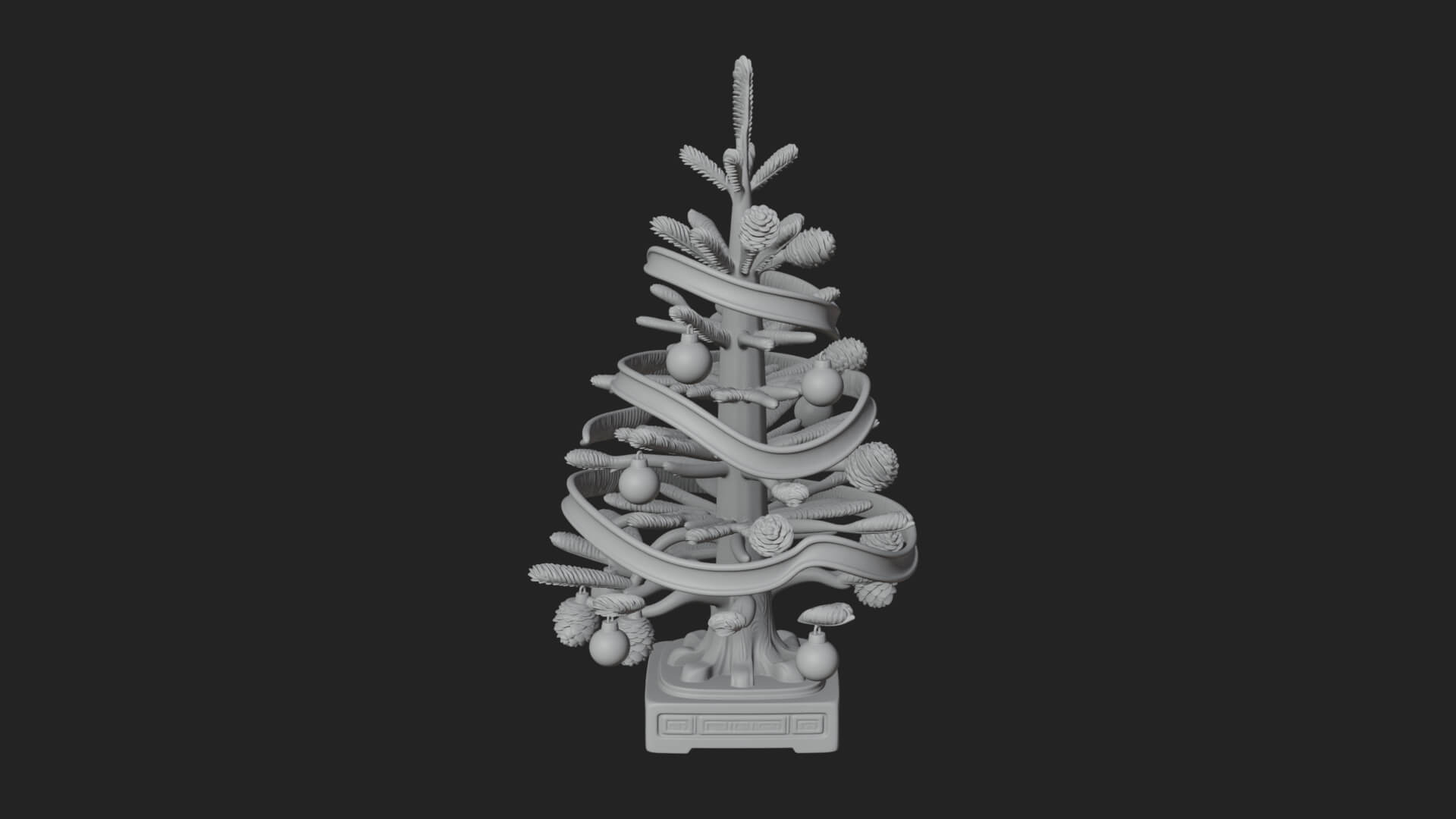 Decorated Christmas Tree Model Design 61 3D Print Model 3D Model