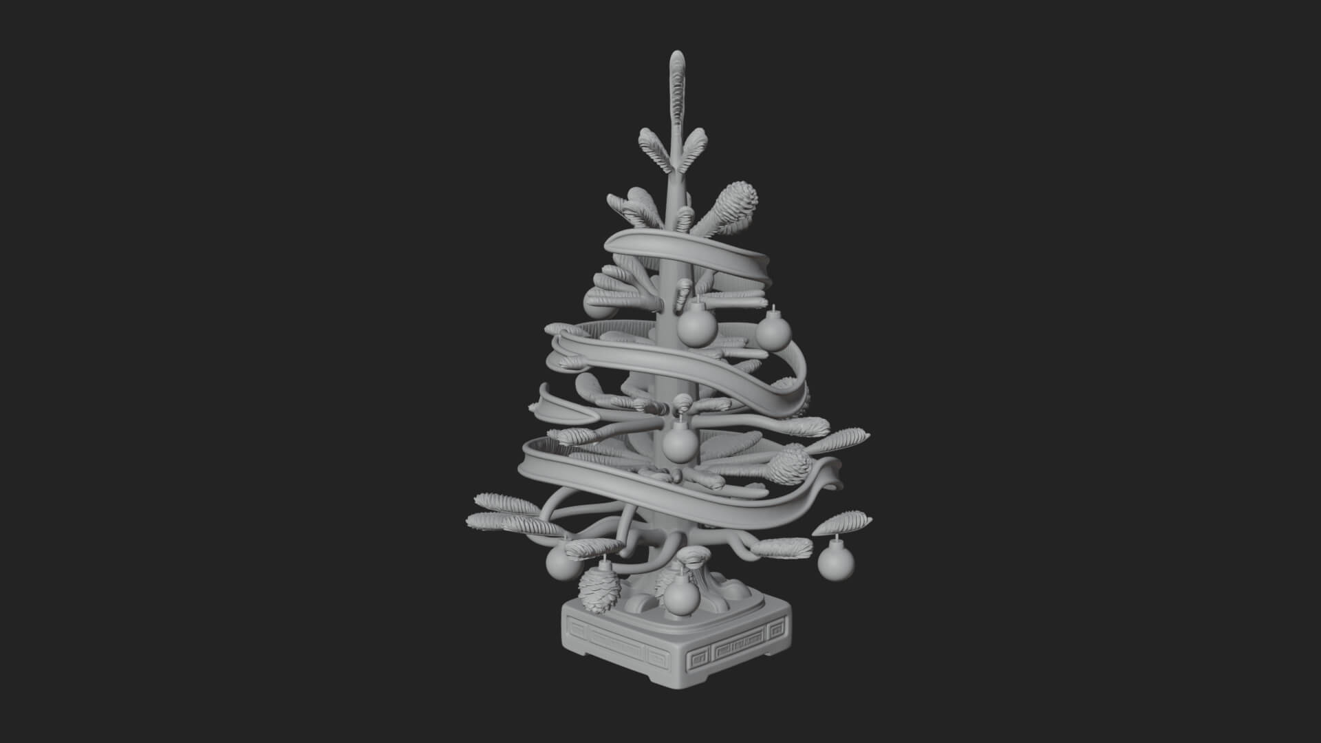 Decorated Christmas Tree Model Design 61 3D Print Model 3D Model
