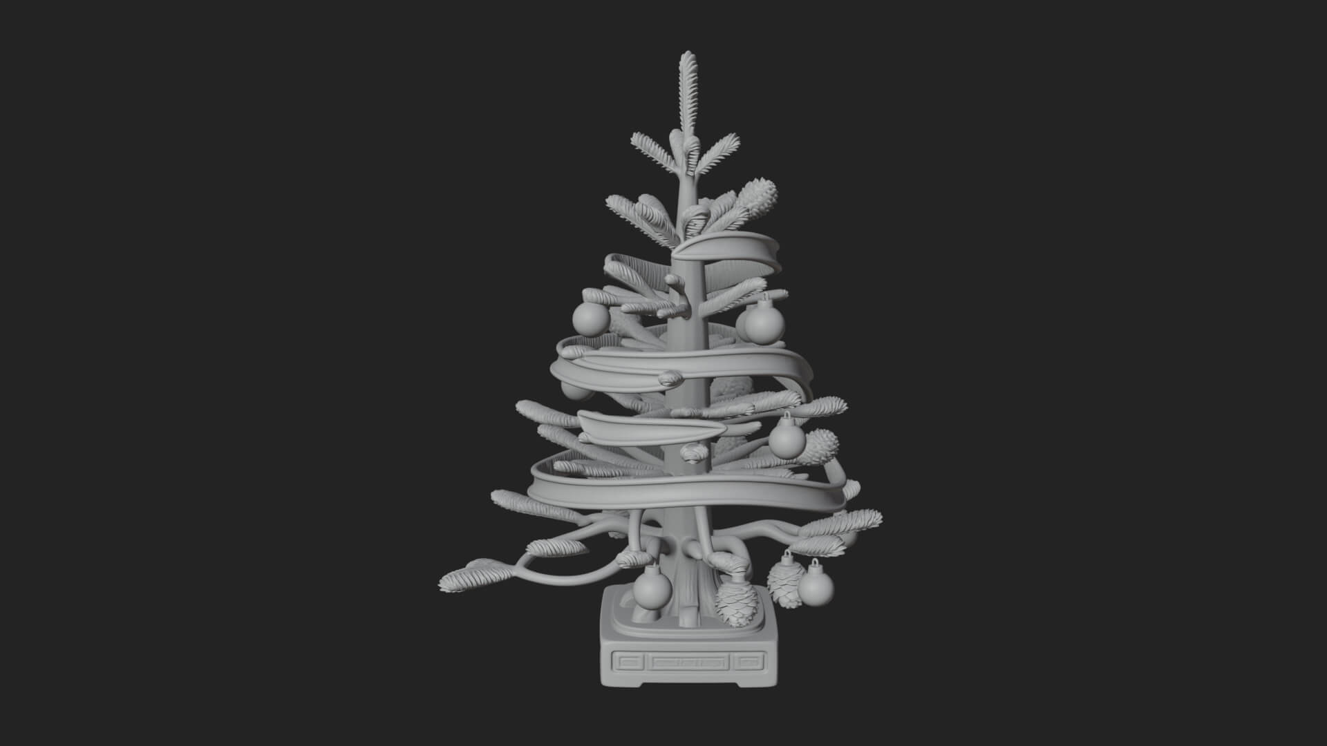 Decorated Christmas Tree Model Design 61 3D Print Model 3D Model