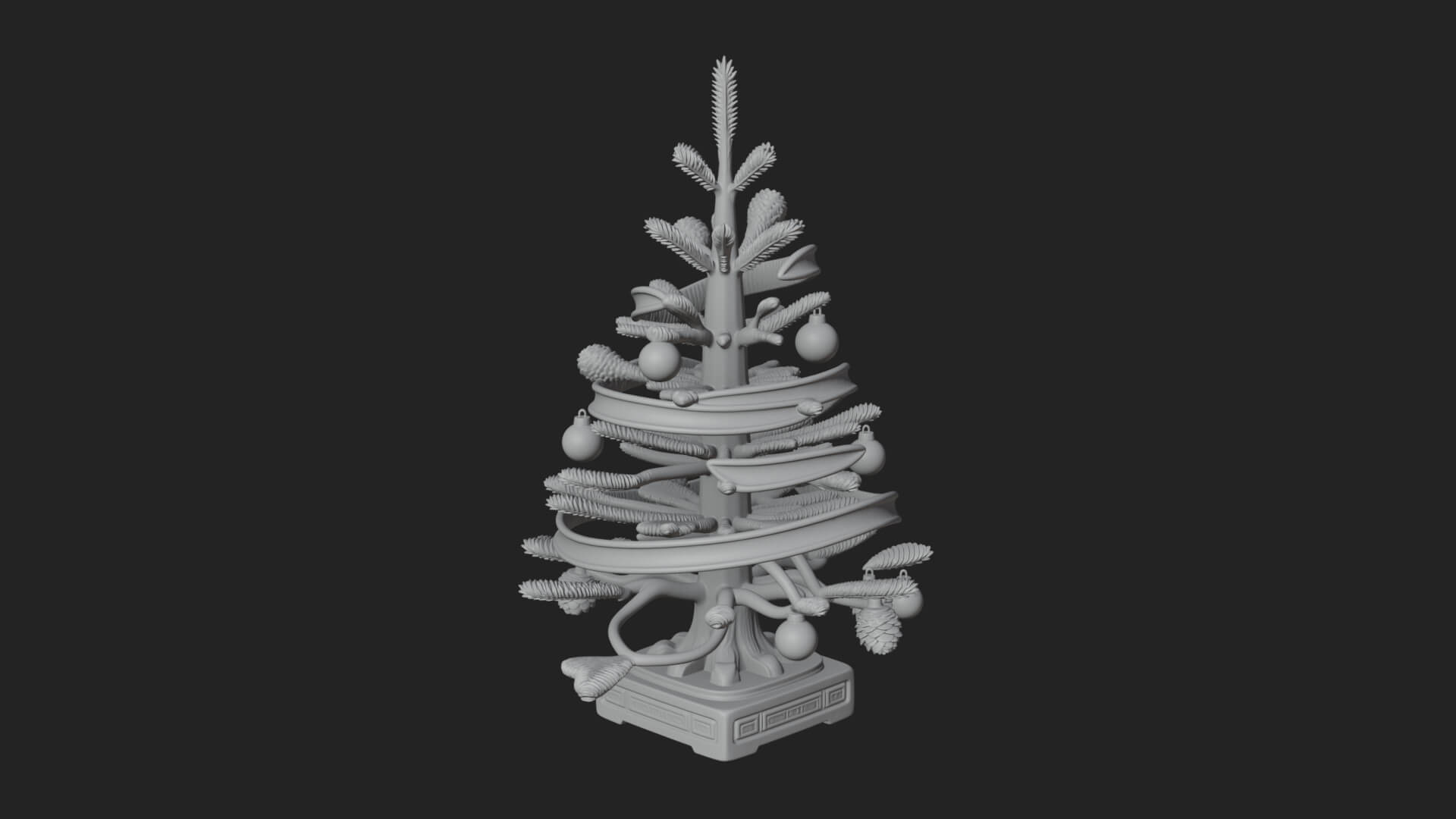 Decorated Christmas Tree Model Design 61 3D Print Model 3D Model