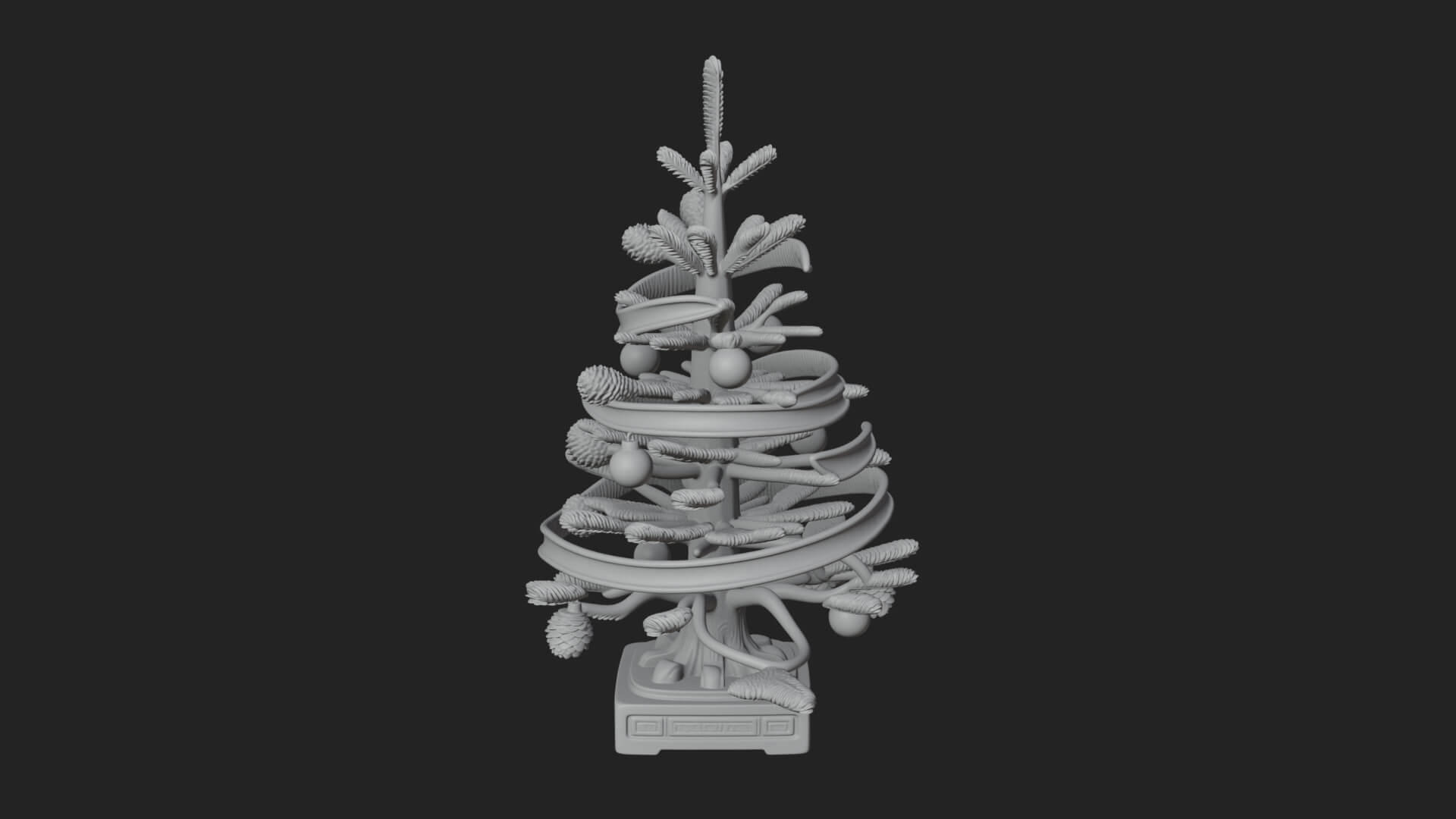 Decorated Christmas Tree Model Design 61 3D Print Model 3D Model