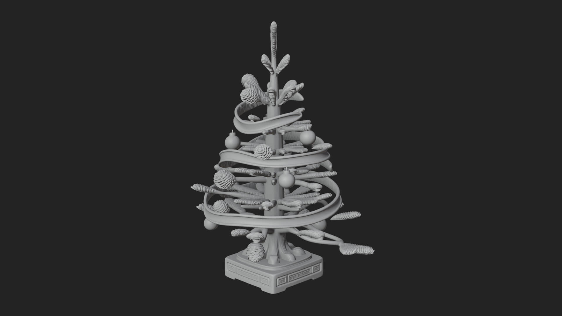 Decorated Christmas Tree Model Design 61 3D Print Model 3D Model