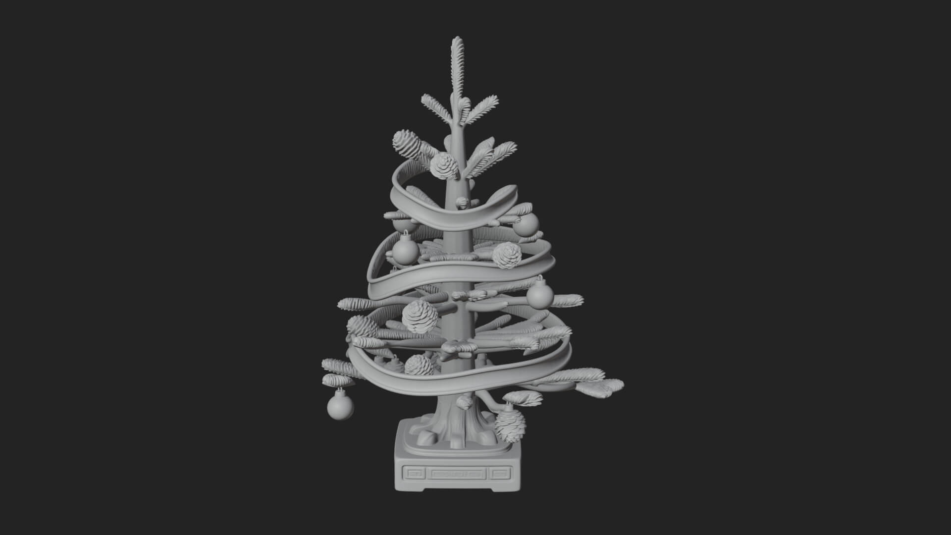 Decorated Christmas Tree Model Design 61 3D Print Model 3D Model