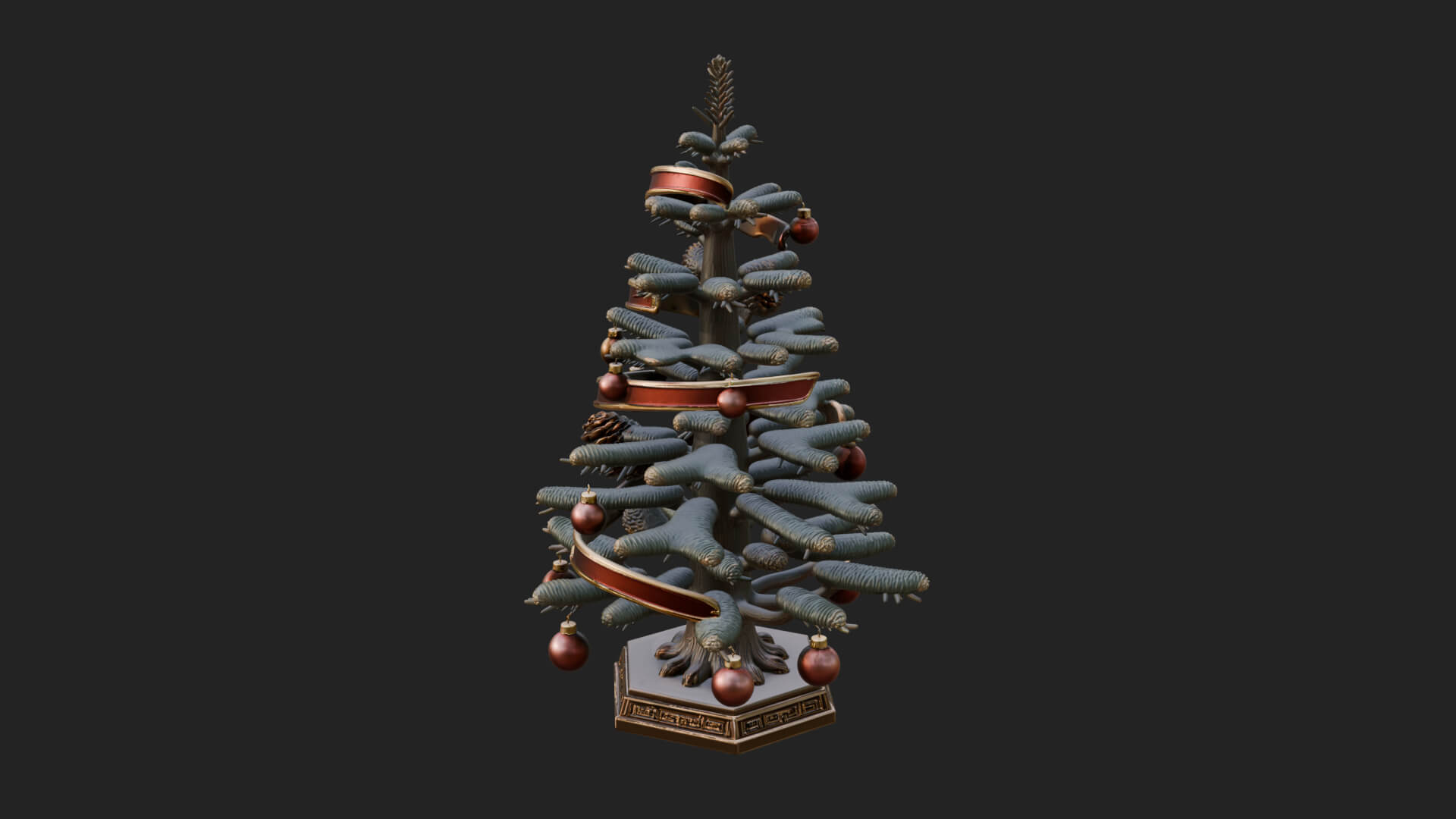 Decorated Christmas Tree Model Design 62 3D Print Model 3D Model