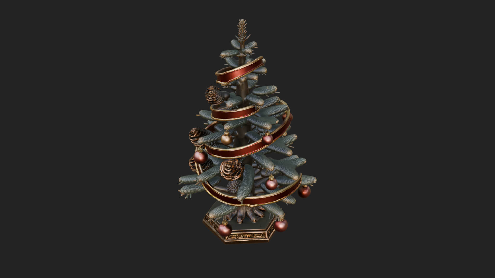 Decorated Christmas Tree Model Design 62 3D Print Model 3D Model