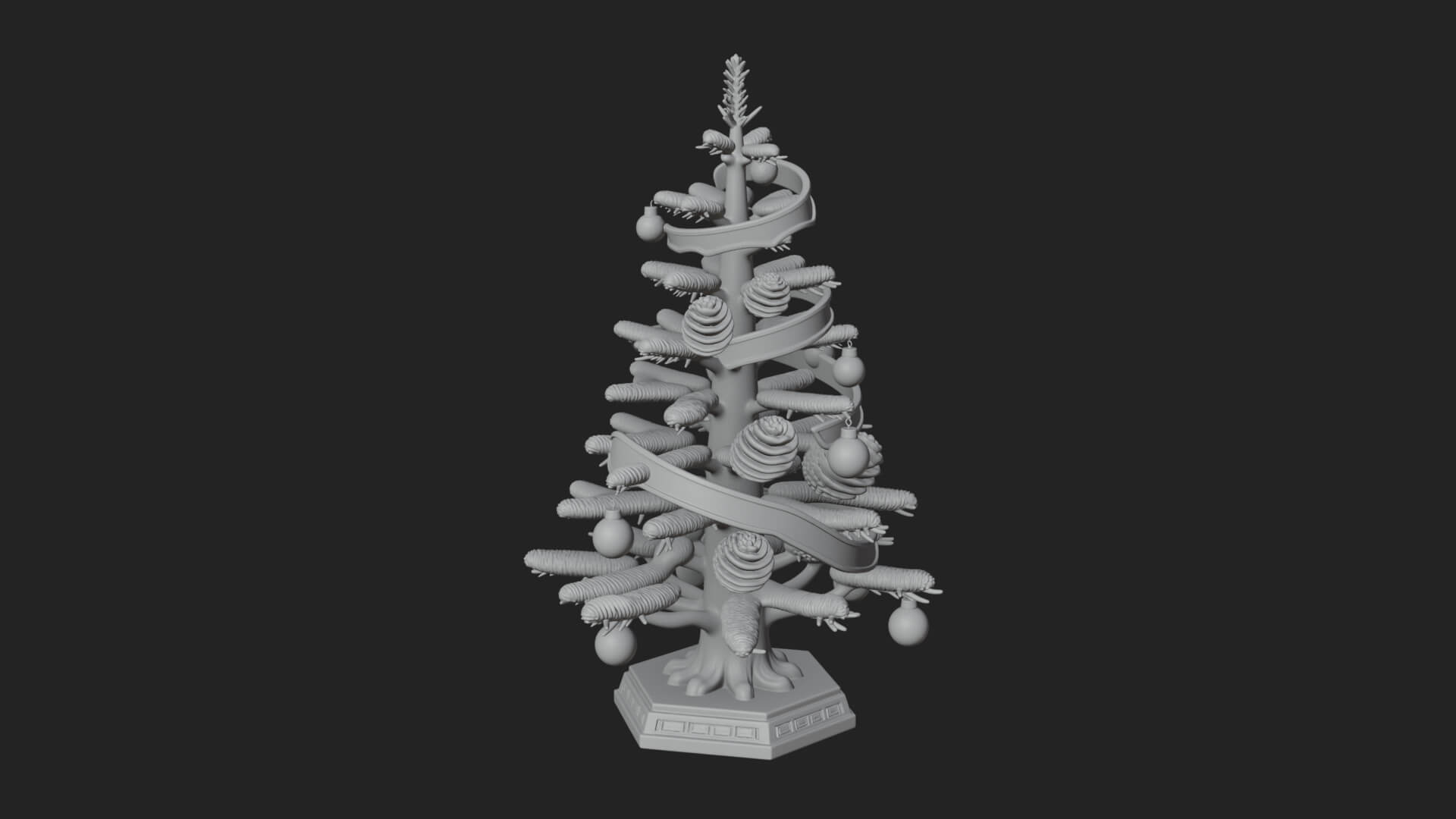 Decorated Christmas Tree Model Design 62 3D Print Model 3D Model