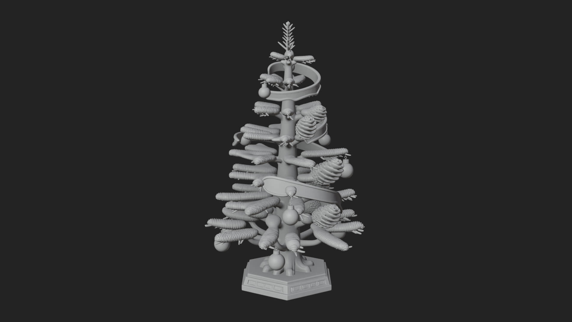 Decorated Christmas Tree Model Design 62 3D Print Model 3D Model