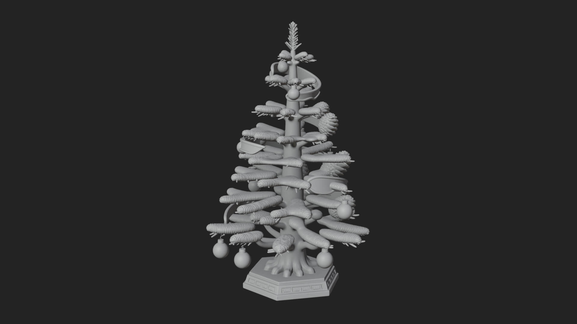 Decorated Christmas Tree Model Design 62 3D Print Model 3D Model