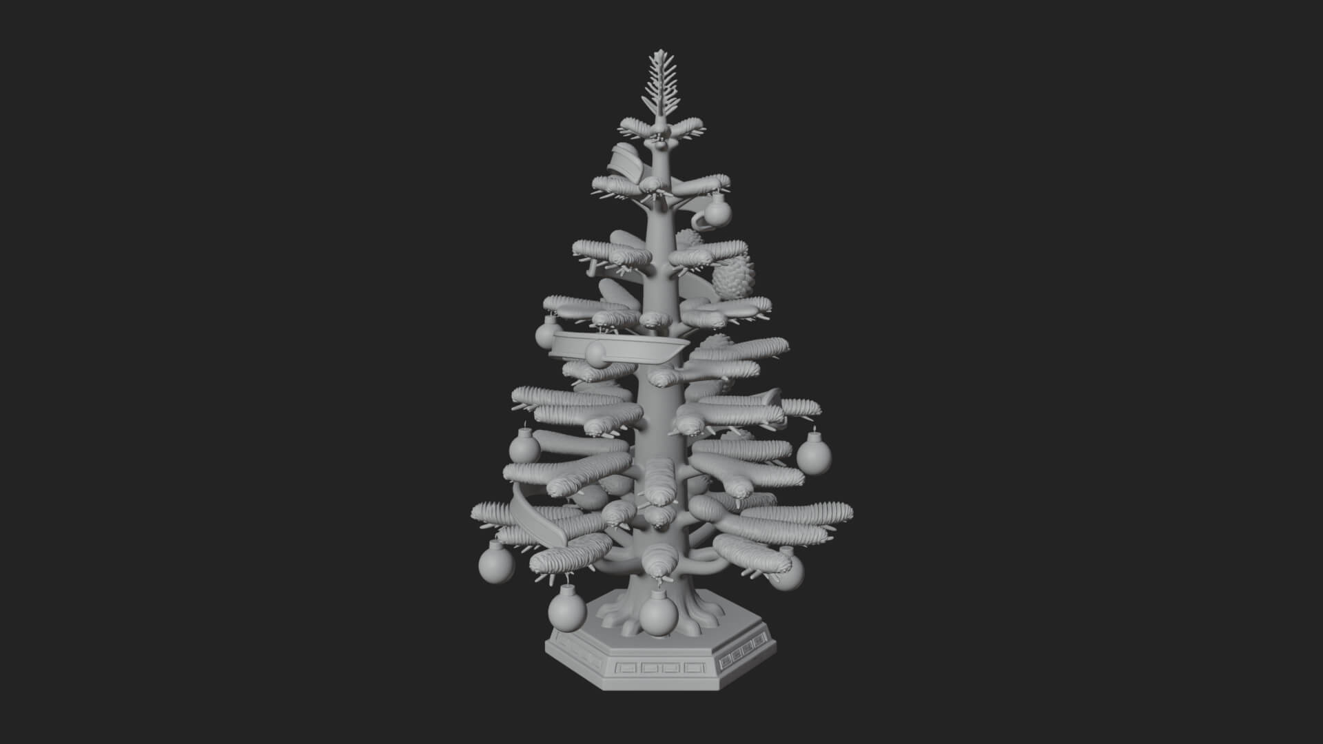 Decorated Christmas Tree Model Design 62 3D Print Model 3D Model
