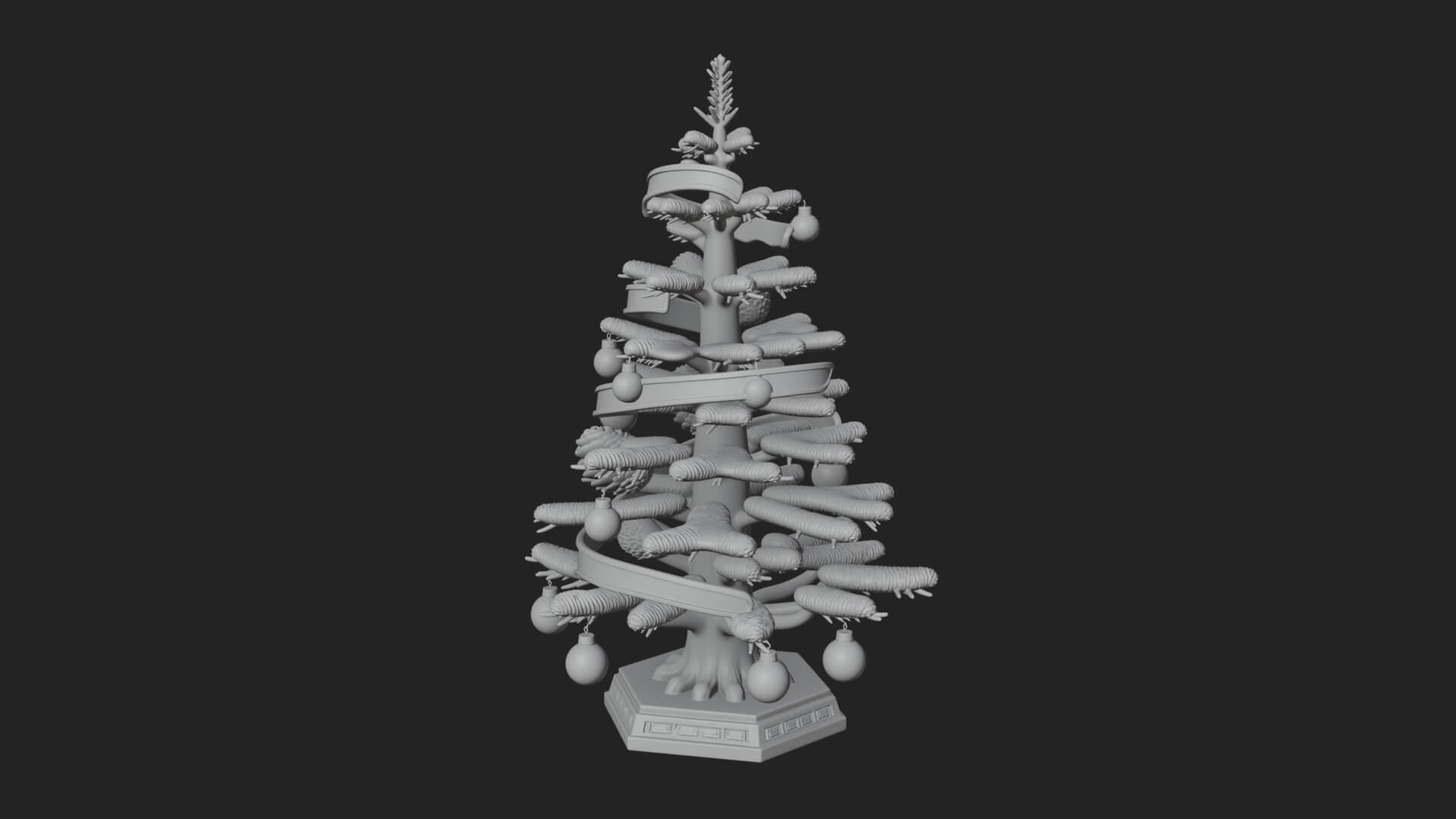 Decorated Christmas Tree Model Design 62 3D Print Model 3D Model