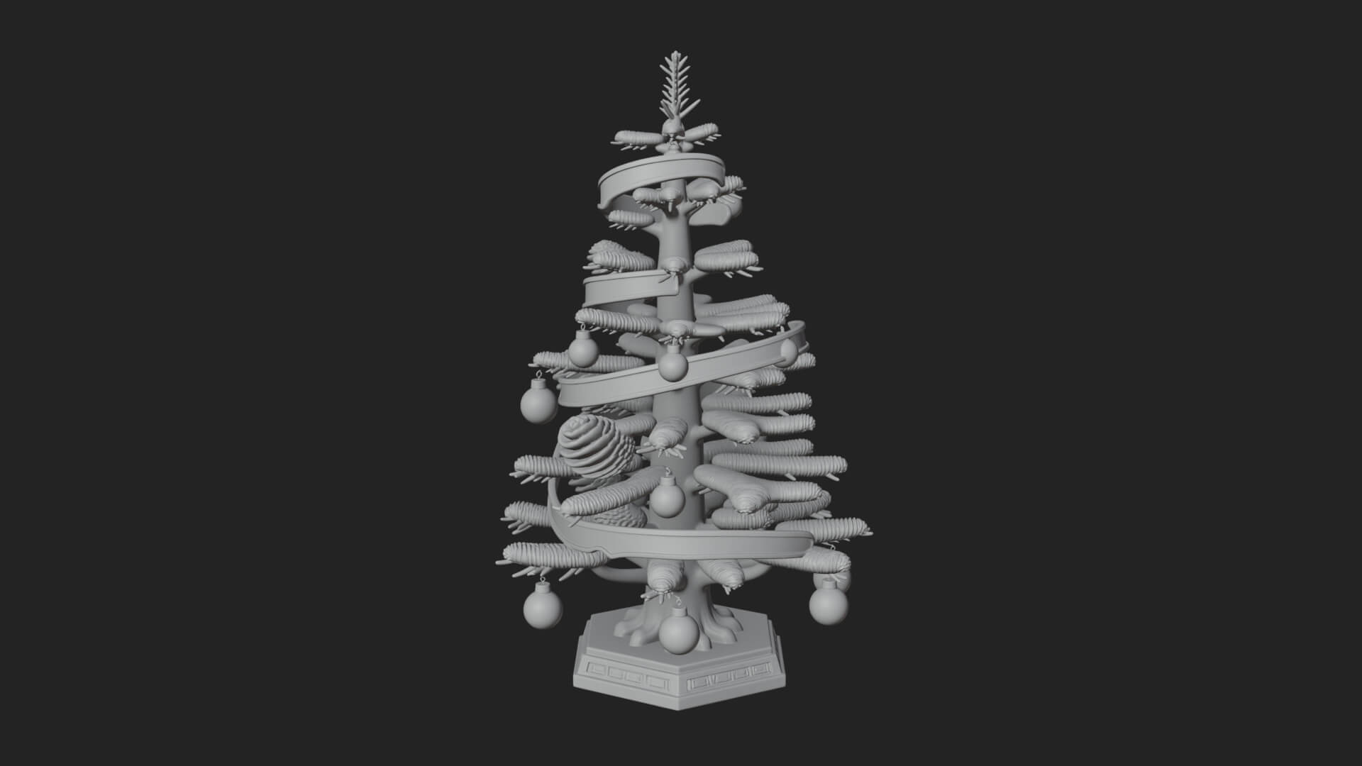 Decorated Christmas Tree Model Design 62 3D Print Model 3D Model