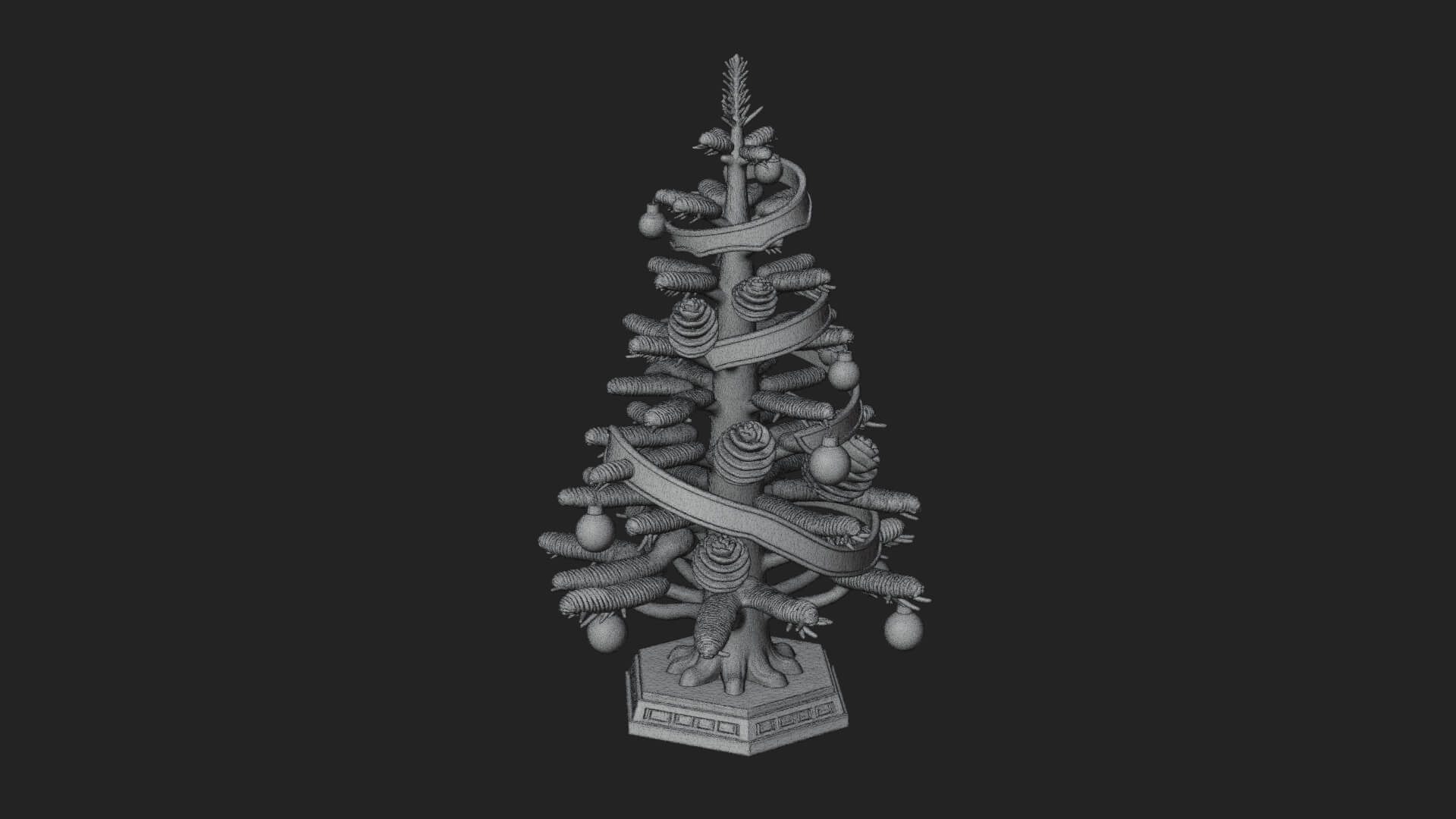 Decorated Christmas Tree Model Design 62 3D Print Model 3D Model