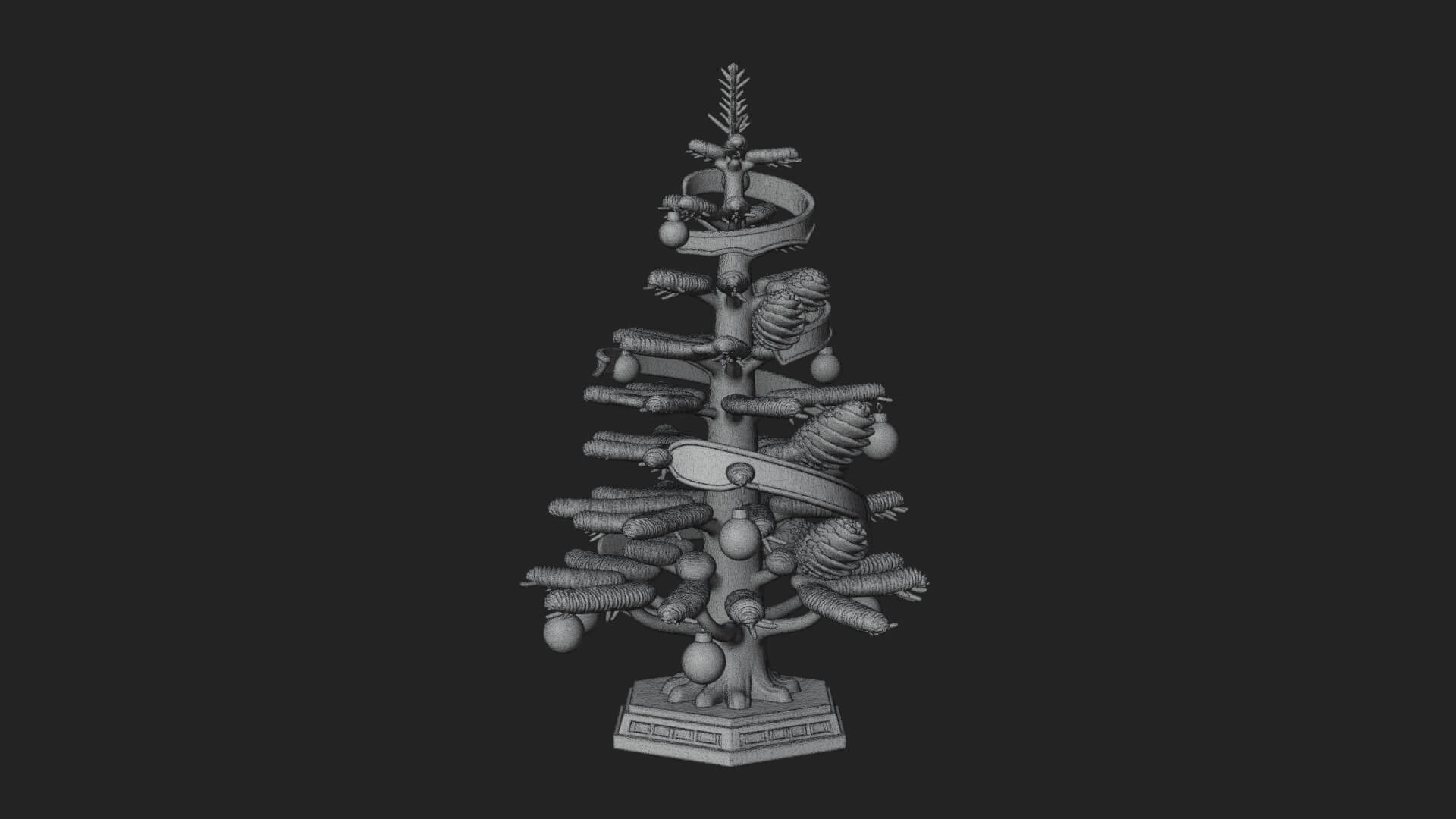 Decorated Christmas Tree Model Design 62 3D Print Model 3D Model