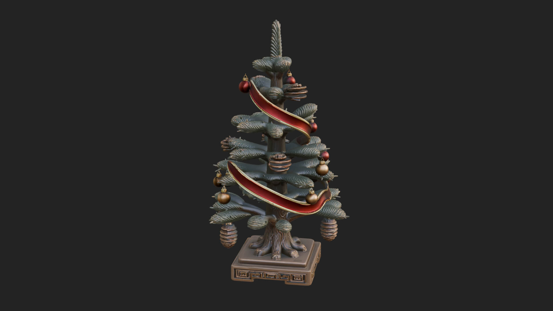 Decorated Christmas Tree Model Design 63 3D Print Model 3D Model