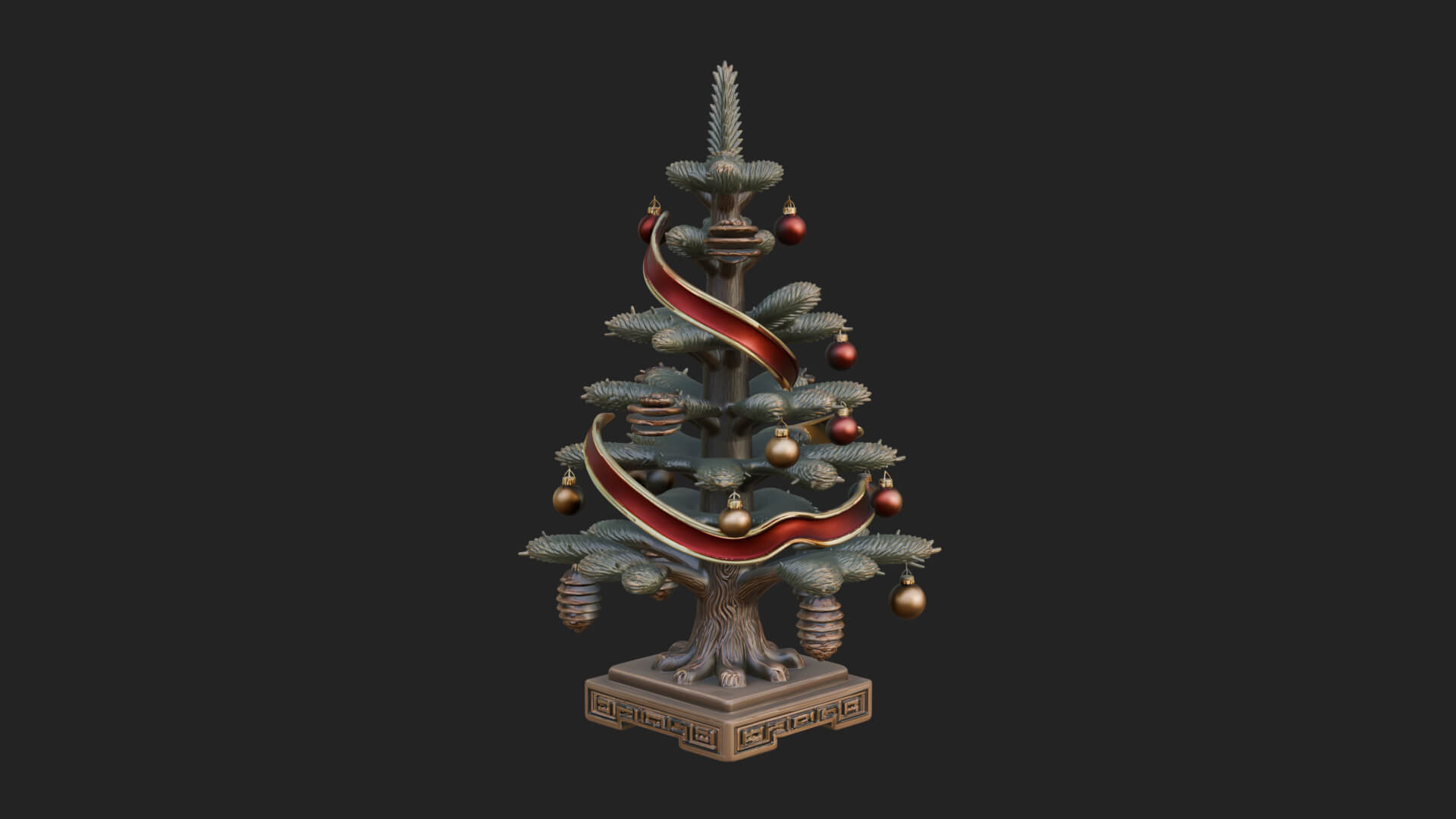 Decorated Christmas Tree Model Design 63 3D Print Model 3D Model