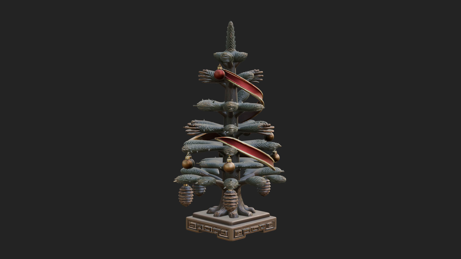 Decorated Christmas Tree Model Design 63 3D Print Model 3D Model