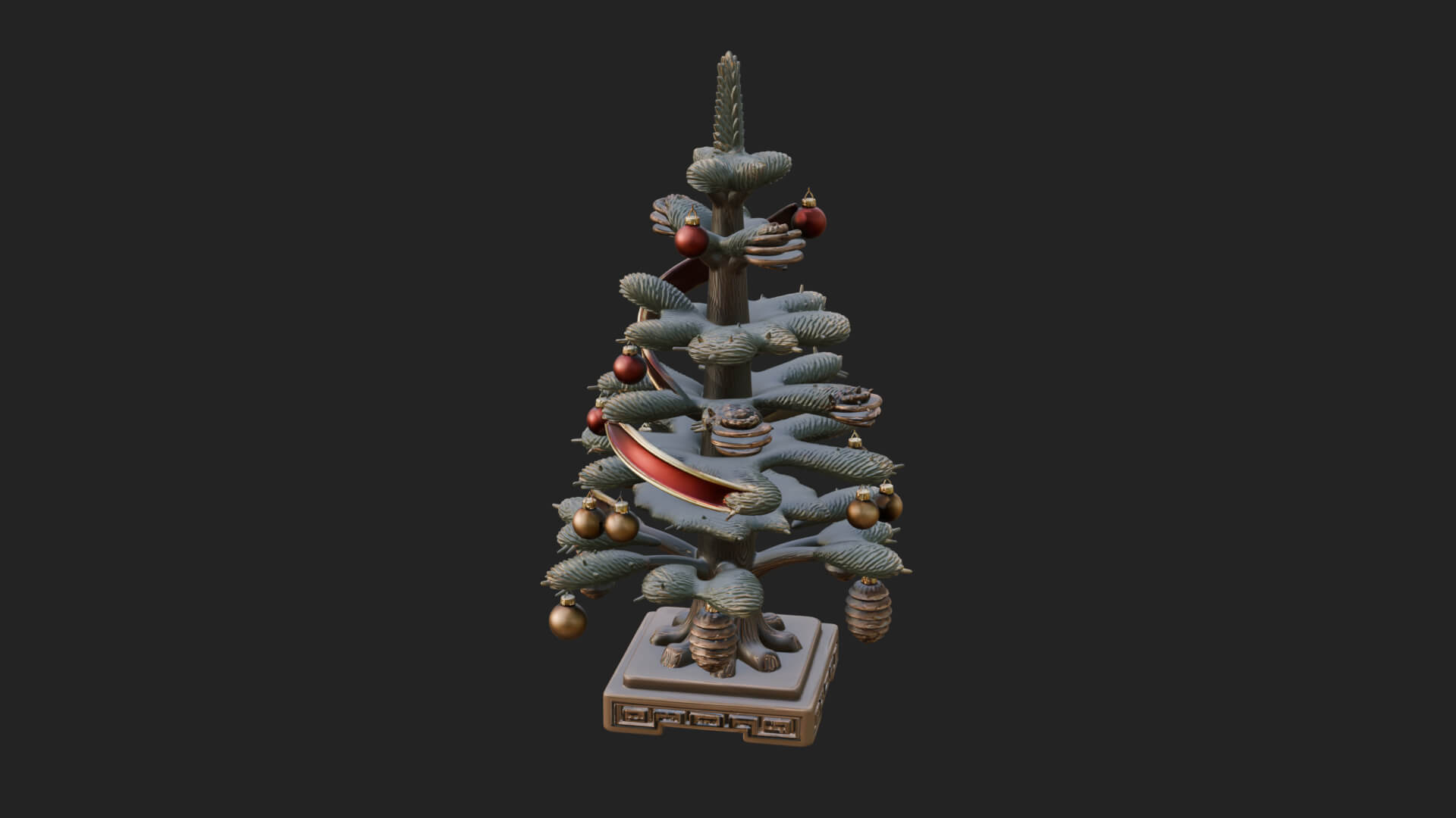 Decorated Christmas Tree Model Design 63 3D Print Model 3D Model