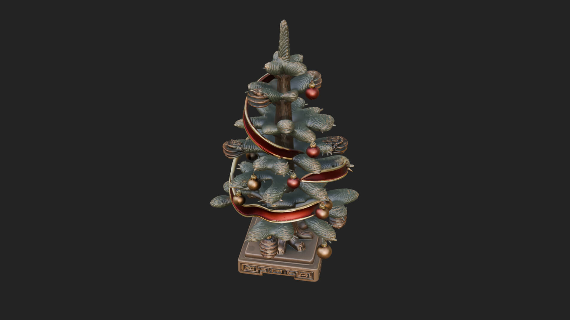 Decorated Christmas Tree Model Design 63 3D Print Model 3D Model