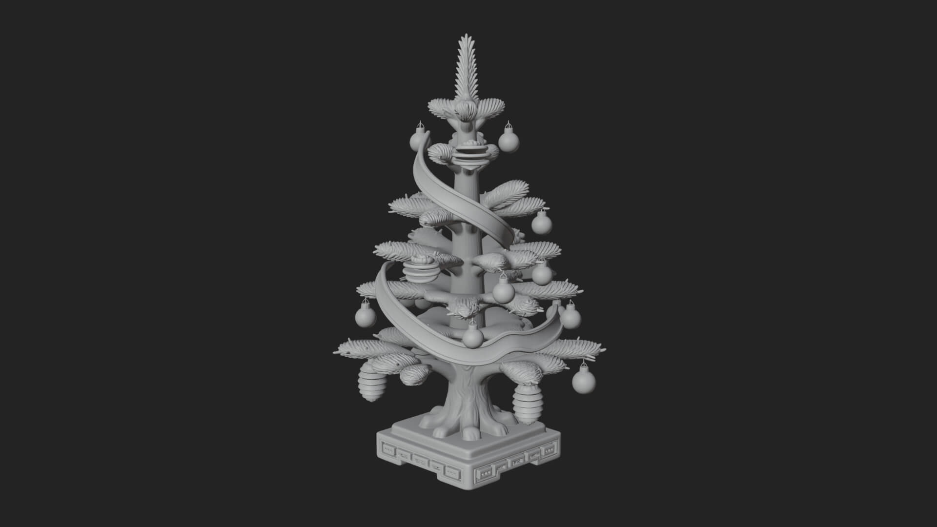 Decorated Christmas Tree Model Design 63 3D Print Model 3D Model