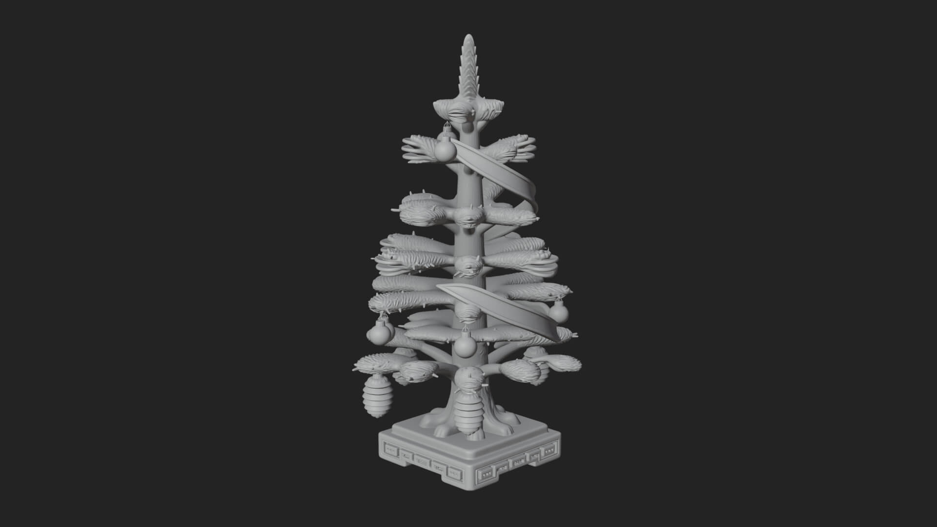 Decorated Christmas Tree Model Design 63 3D Print Model 3D Model