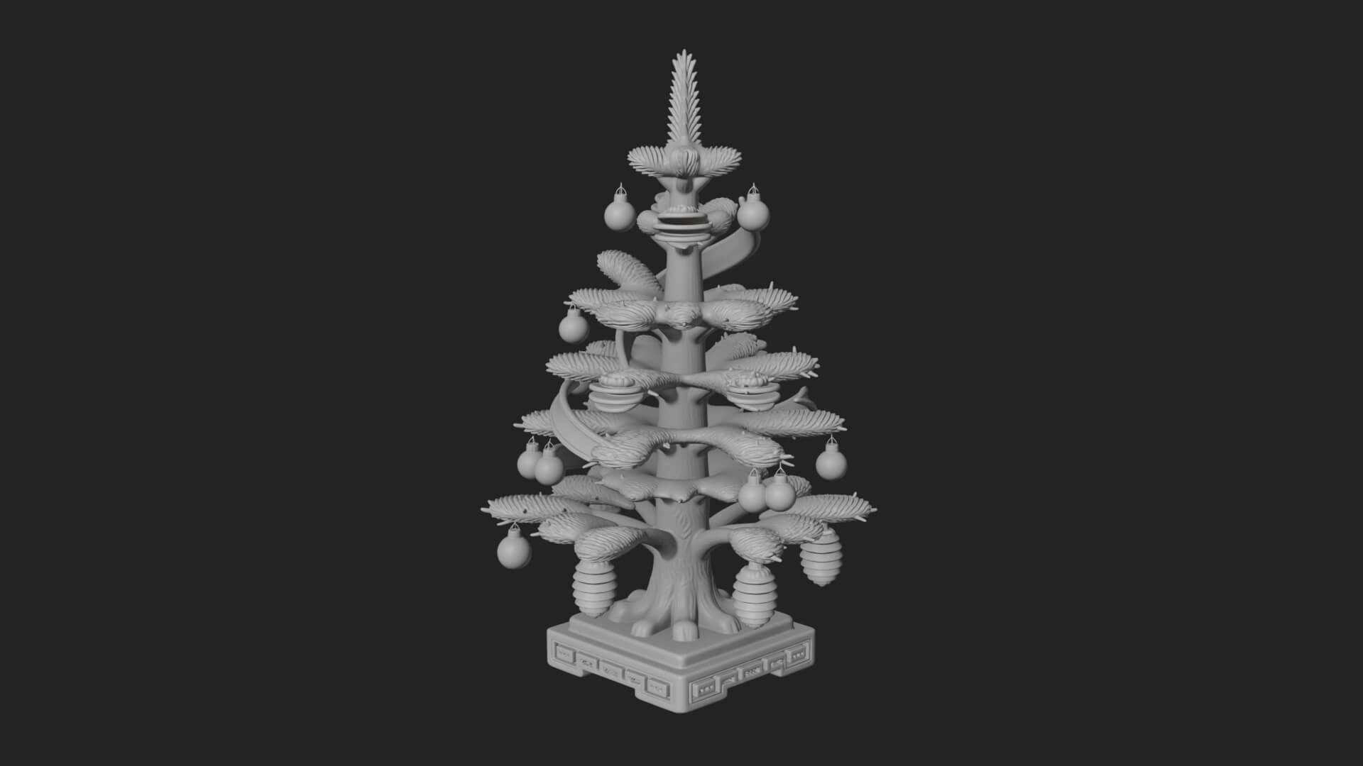 Decorated Christmas Tree Model Design 63 3D Print Model 3D Model